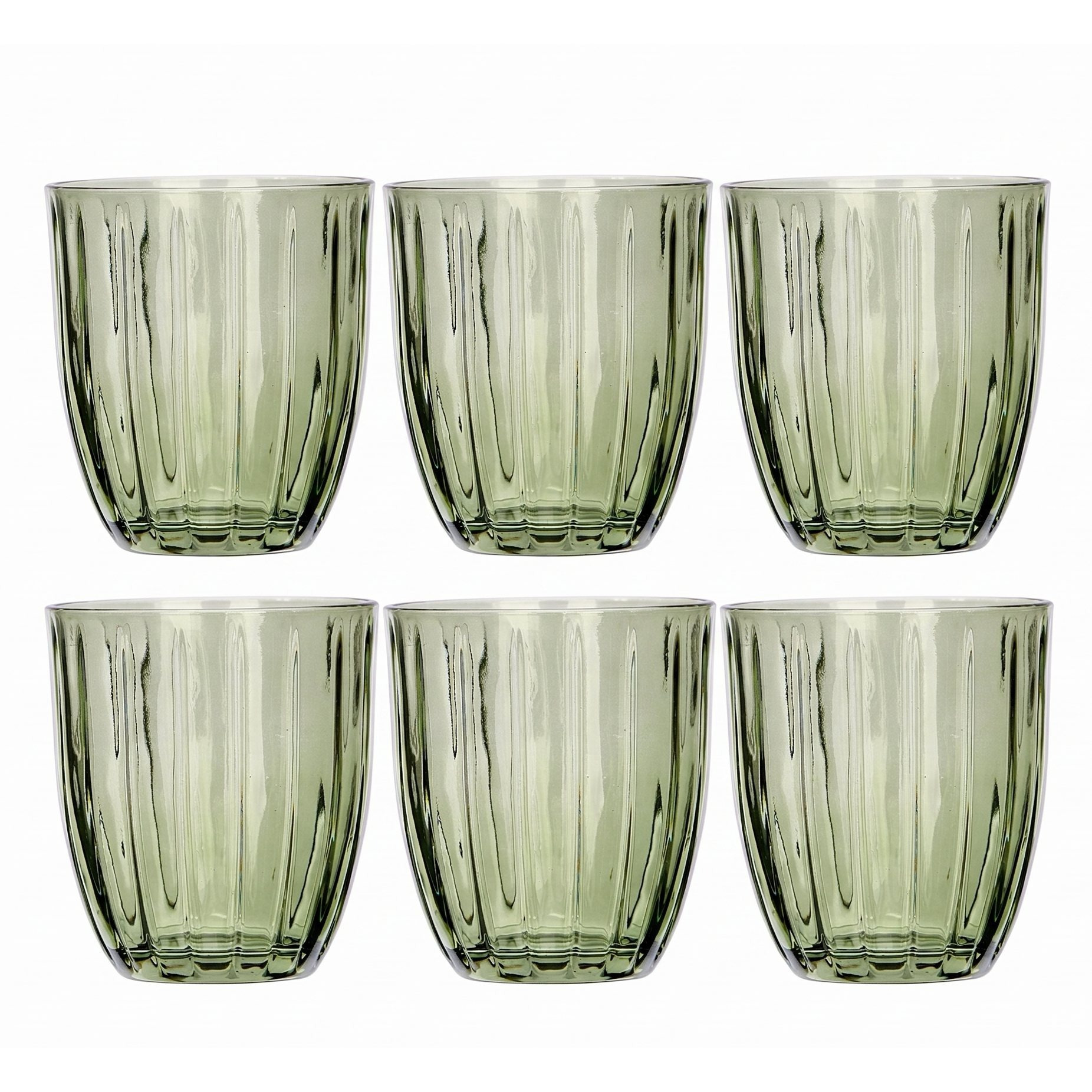 TEMU Set de 6 Vasos de cristal agua, Vasos Colores de 300 ml, Vaso agua rayas de vidrio