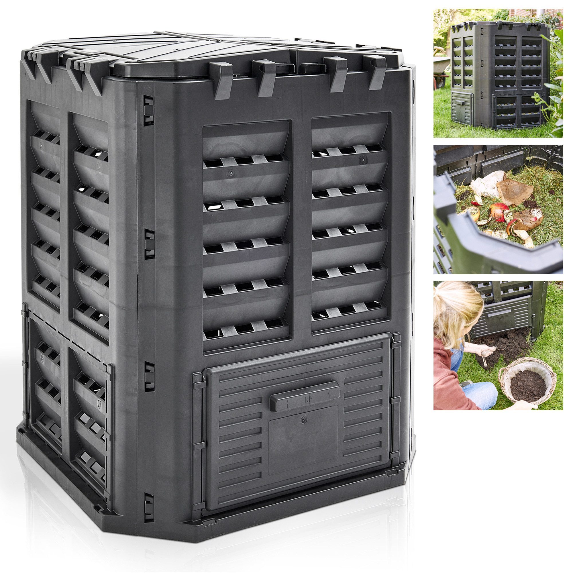 Image of 360 Liter Composter With Plug-in System And – Fast Composter 69 X 84 Cm For Garden Waste, Grass Clippings, Leaves, And Kitchen Waste