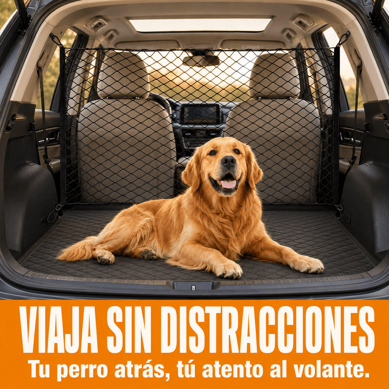 TEMU Red de Seguridad para Perros SUV, Separador de Mascotas Maletero 120x60cm, con Ganchos, que Mascotas Pasen al Asiento Delantero