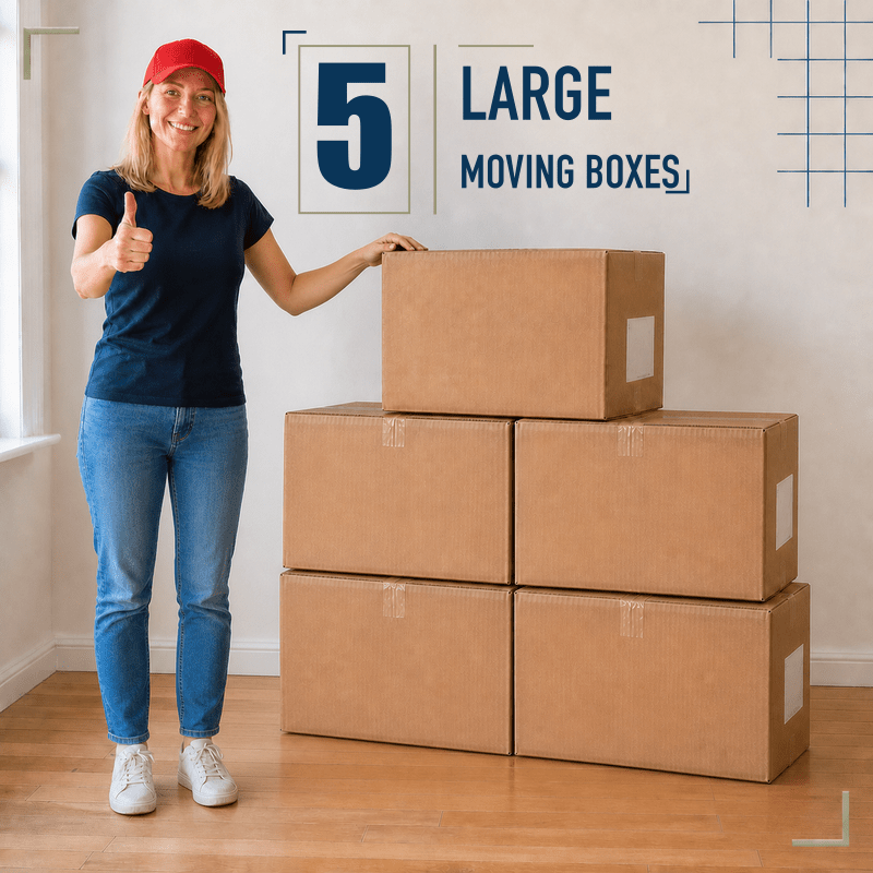 TEMU 5 Pack Xl Moving Boxes – Extra Large 59 X 30 X 37cm (23.23 X X 14.57in) Strong Corrugated Cardboard Packing Boxes For House Moving, Storage,