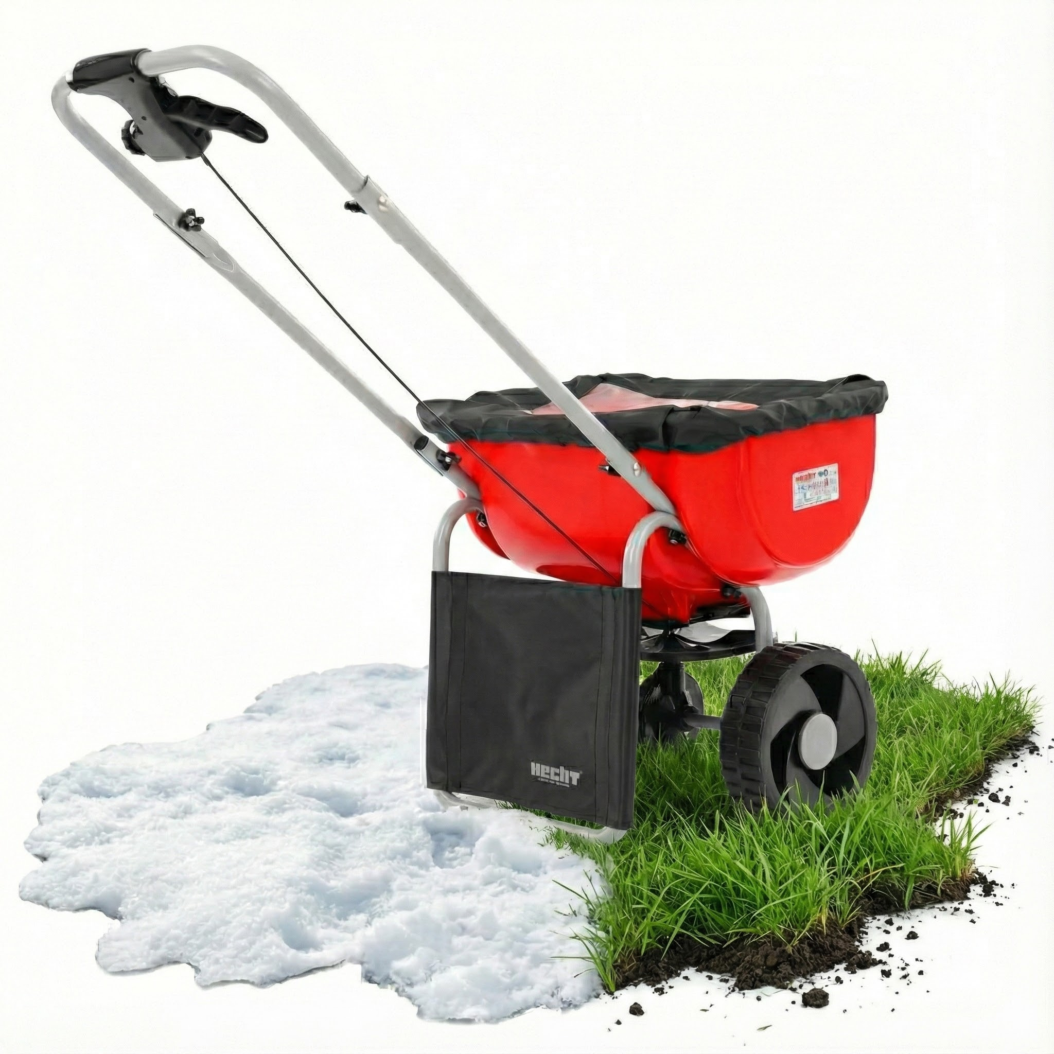 Image of 27-liter Spreader Wagon With Swing Spreader System And Cover – Universal Spreader With Metal Frame, Splash Guard, And To 10 For , Lawn Fertilizer, And Seeds