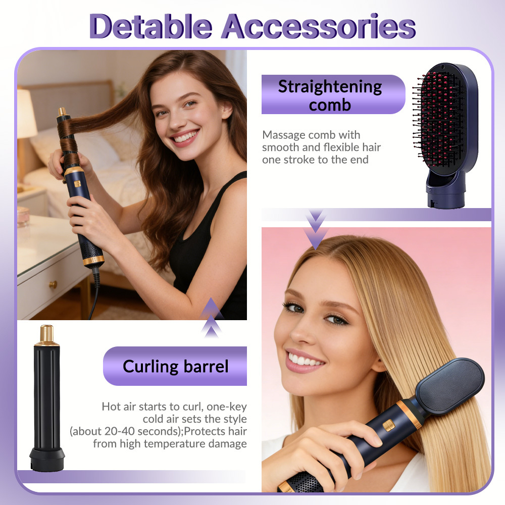 5-in-1 Detachable Negative Ion Hot Air Styling Brush Set