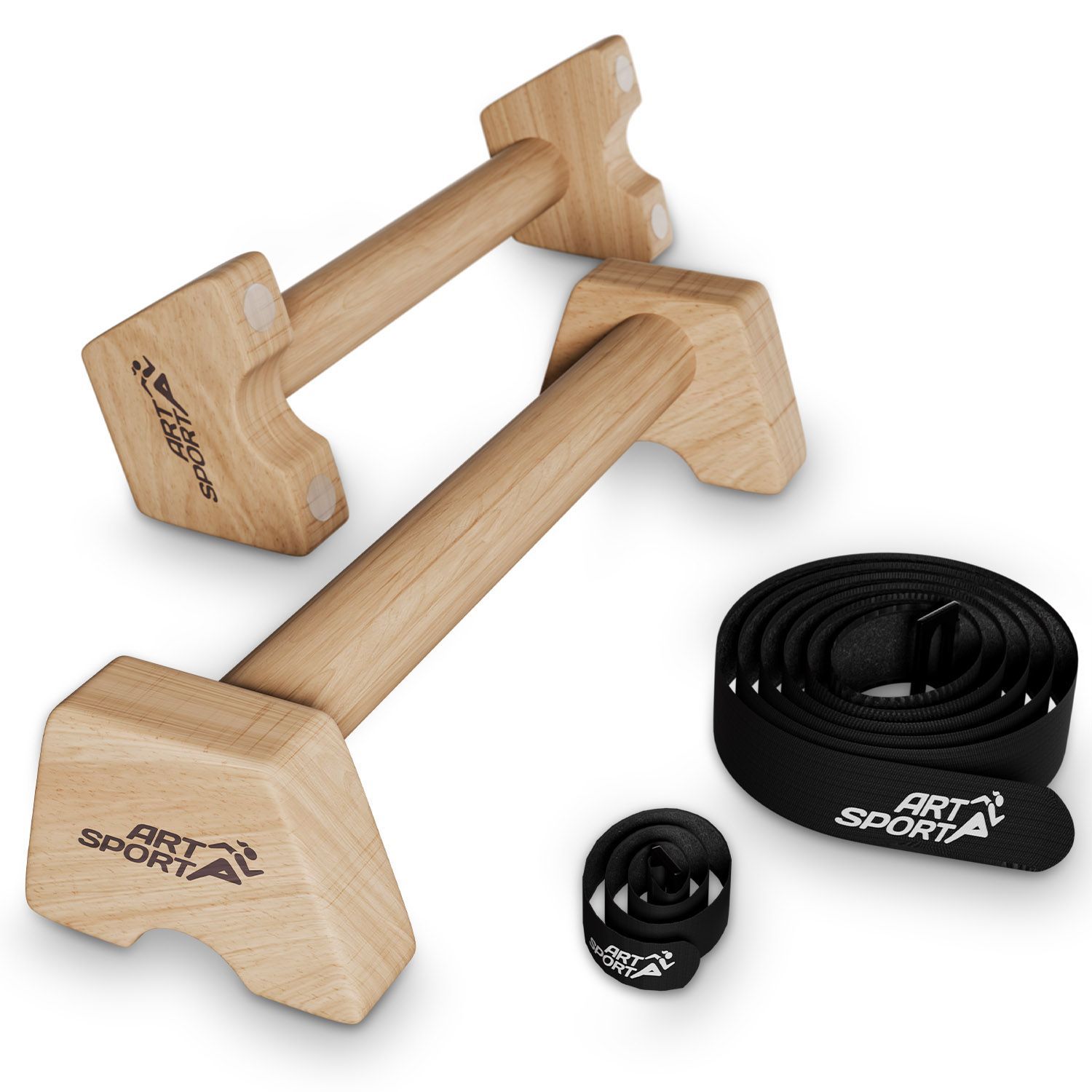 Wooden Calisthenics Push-up Handles, Parallettes, Push-up Bars, Indoor & Outdoor, Ergonomic Grips