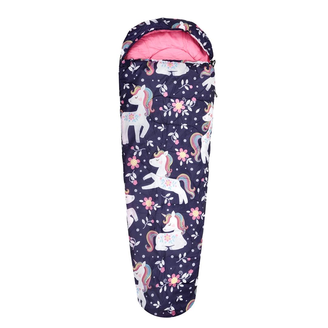 Image of Sport Kids' Sleeping Bag 170x60 Cm - Shape Tailored For Children - Synthetic Filling /m² - Double Zipper - Hood With Drawstring - Backpack Bag With Small Pocket
