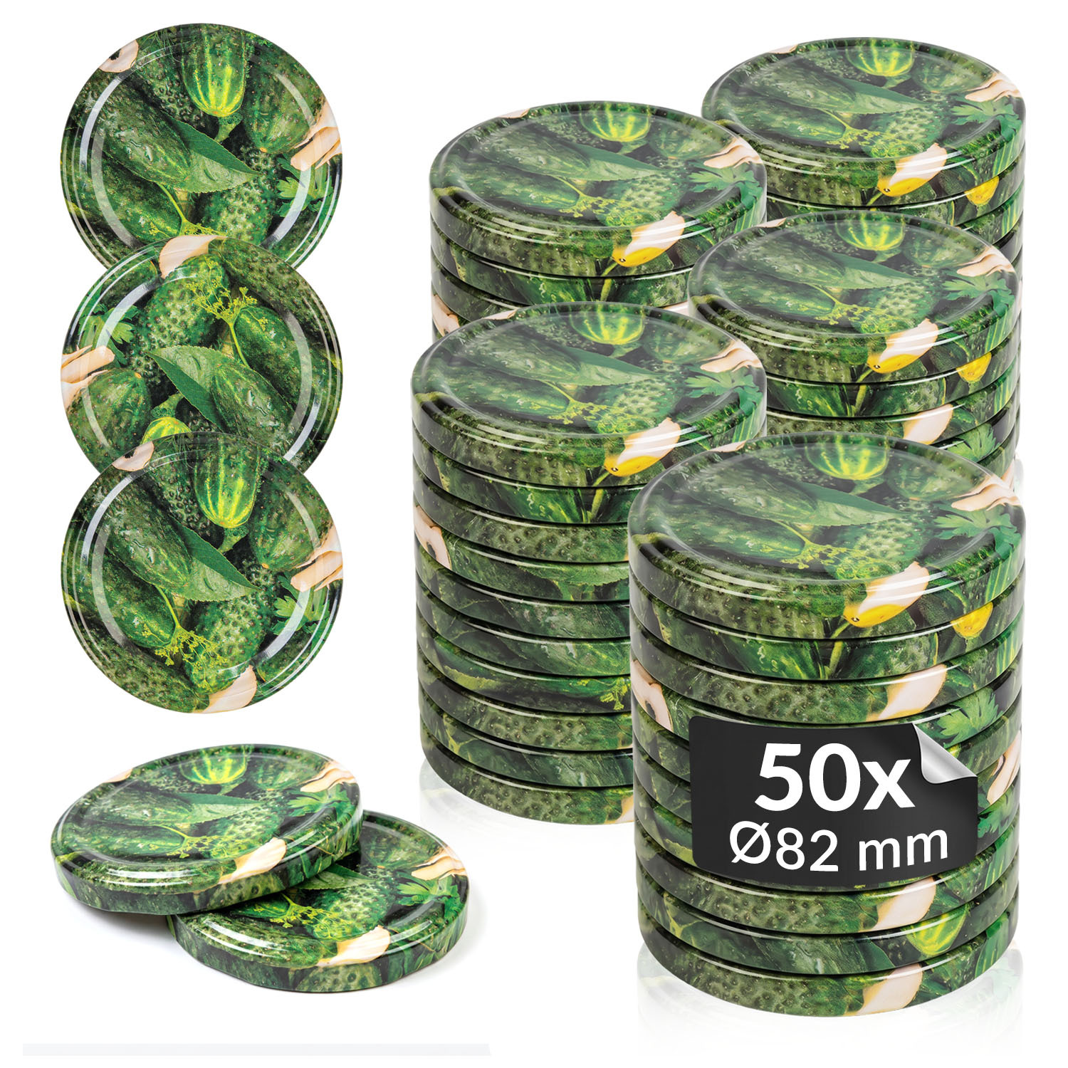 Image of 10/50/100pcs Of Caps For Jars, 82 Mm, Lid For Jars - 6-start Screw Caps, Twist Off For Jars, Ideal For Canning And Pasteurization
