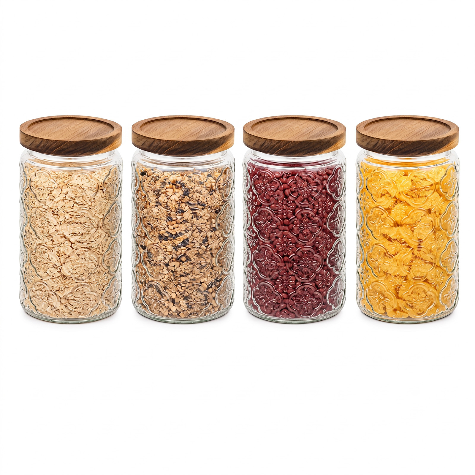 4-Pack 700ml Glass Jars with Airtight Lids