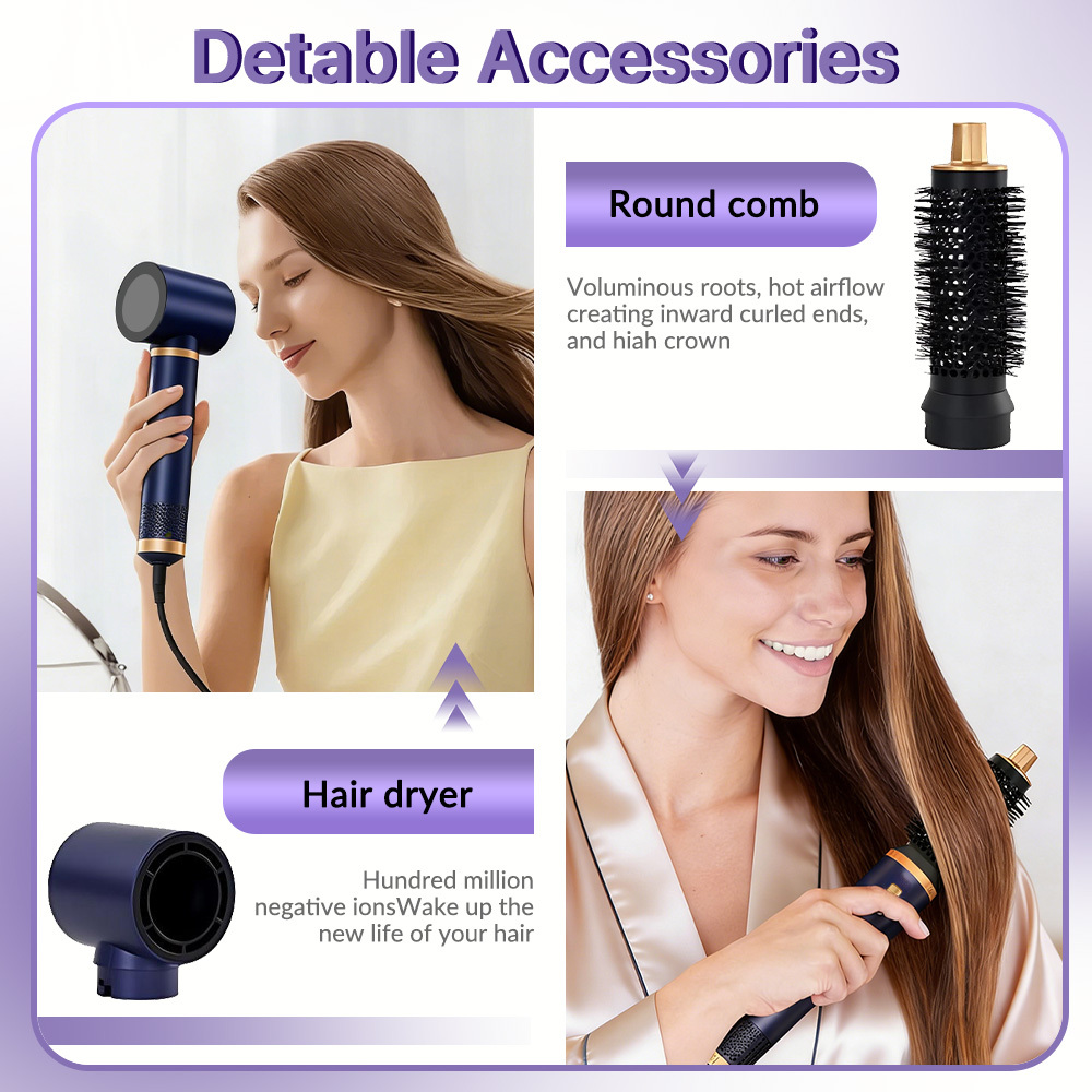 5-in-1 Detachable Negative Ion Hot Air Styling Brush Set