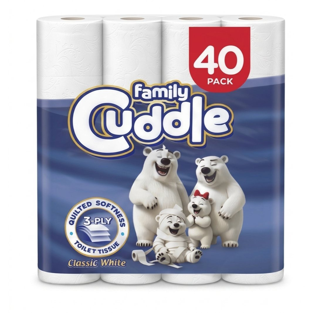 TEMU 40 Toilet Rolls Bulk Buy – Quilted White 3 Ply Toilet Paper - Pack Of 40 Toilet Tissue Disposable Wipes