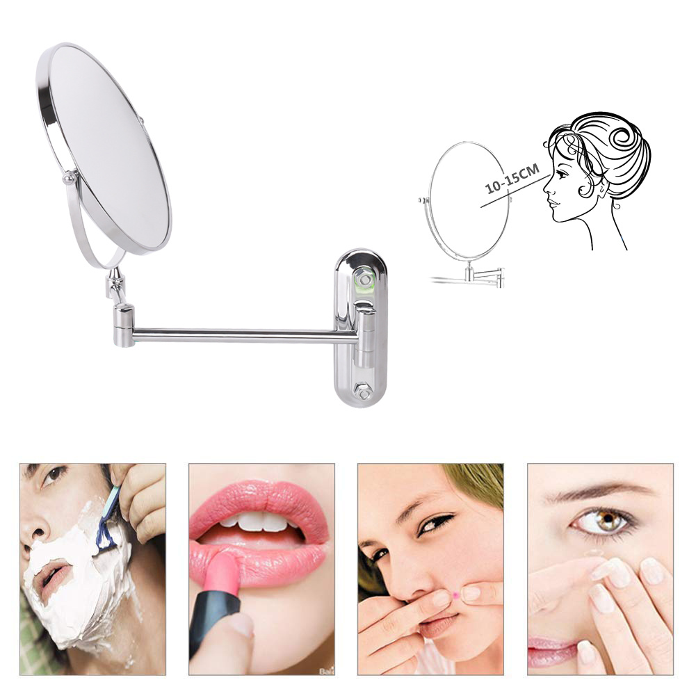 8 Inch Double-Sided Wall Mounted Makeup Mirror with Magnification