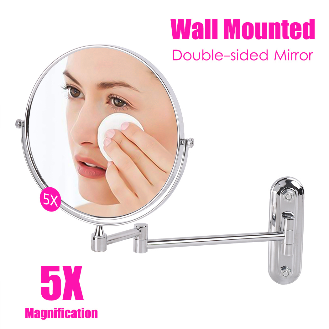 8 Inch Double-Sided Wall Mounted Makeup Mirror with Magnification