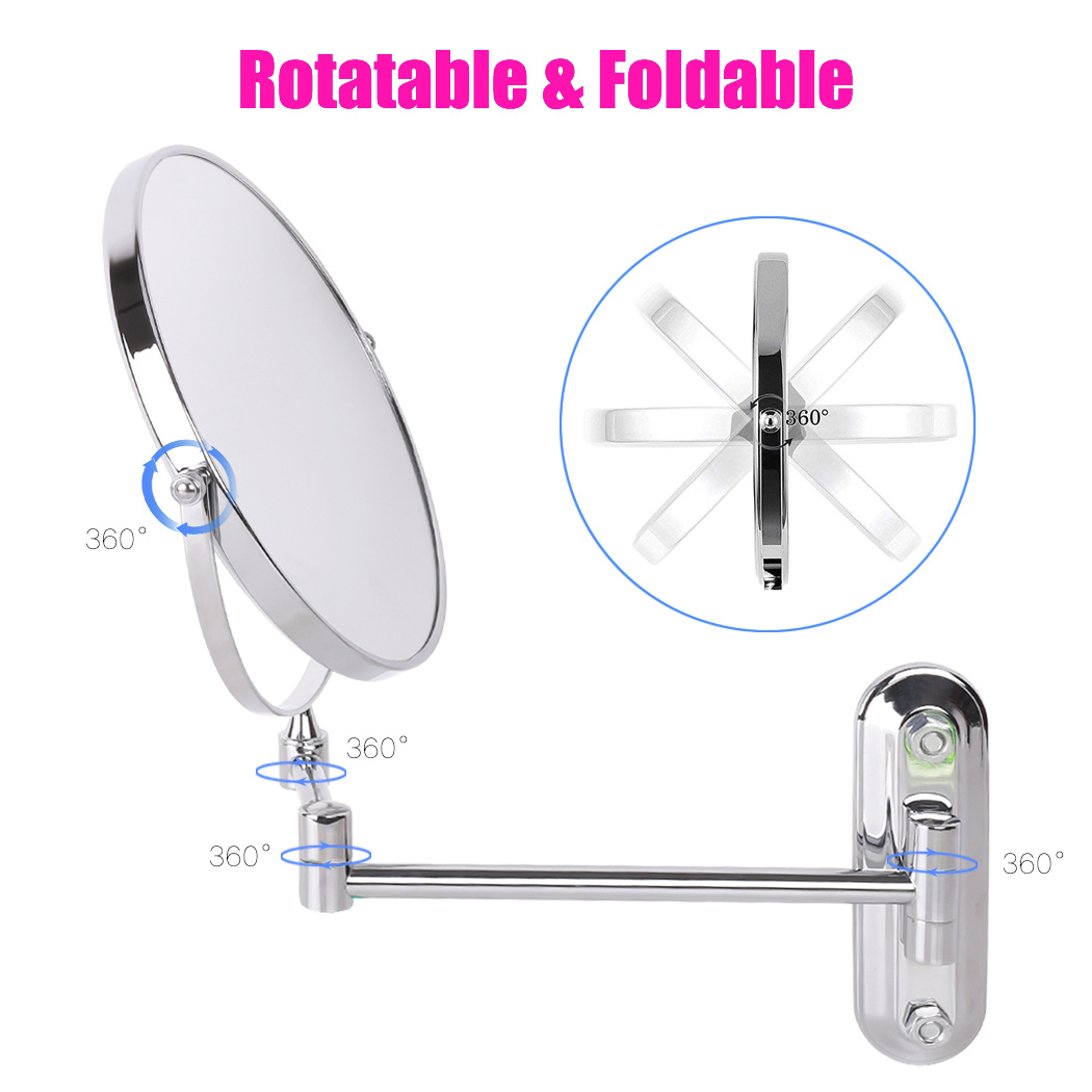 8 Inch Double-Sided Wall Mounted Makeup Mirror with Magnification