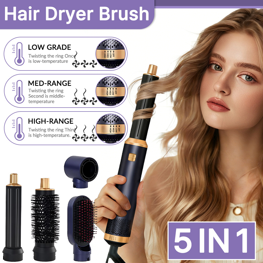 5-in-1 Detachable Negative Ion Hot Air Styling Brush Set