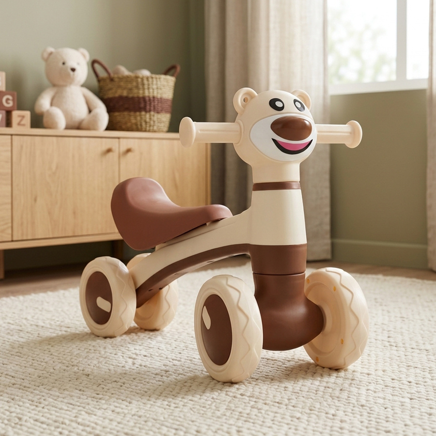 Ride-on Toy For Kids, For A Boy And A Girl, Teddy Bear, Pink And Brown Ride-on Toy
