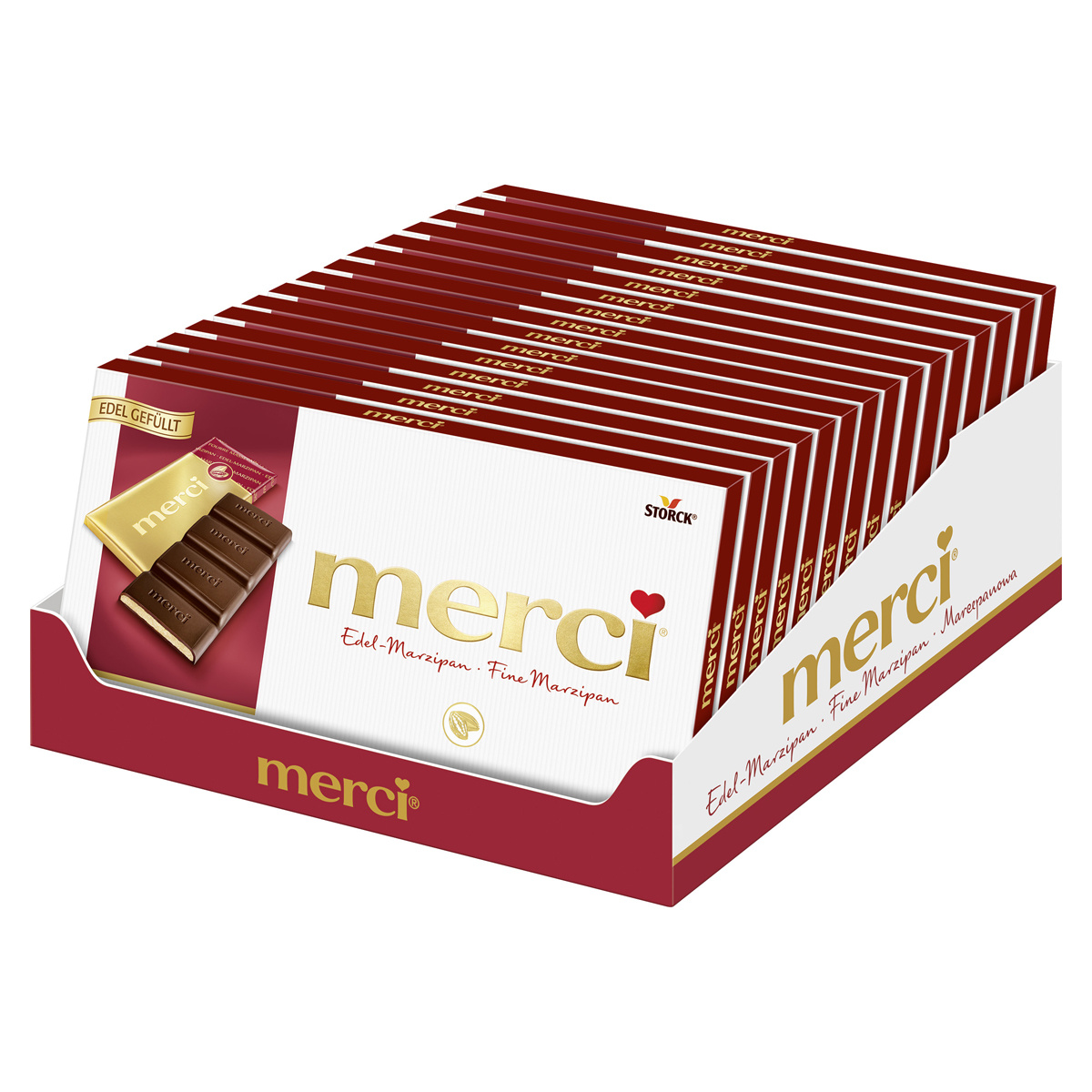 Storck Merci Milk Chocolate Bar With Fine Marzipan Bar 15-pack 1680g