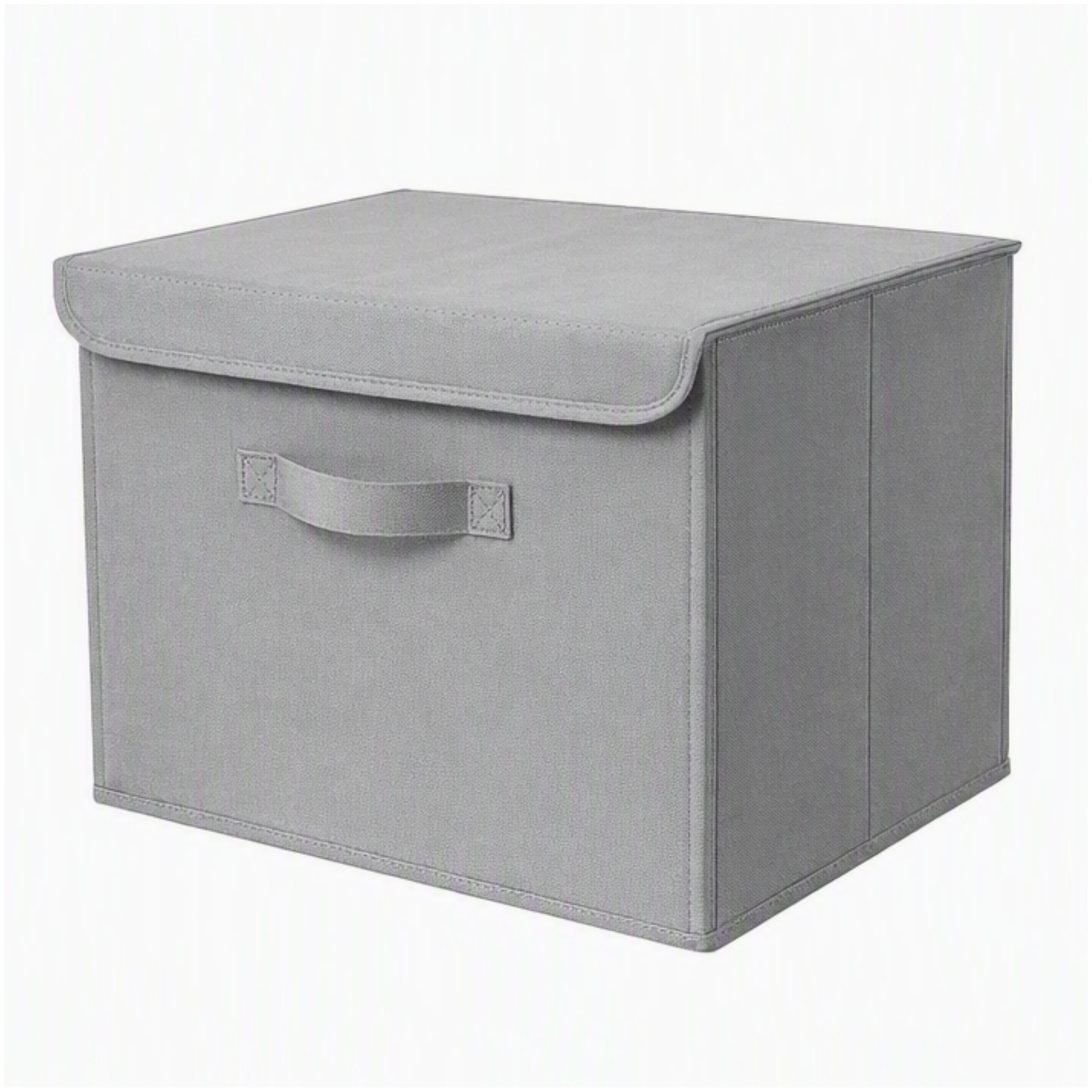 Organizer Box With Lid, Storage Container For Clothes And Toys, Ogivo Box, Beige/gray