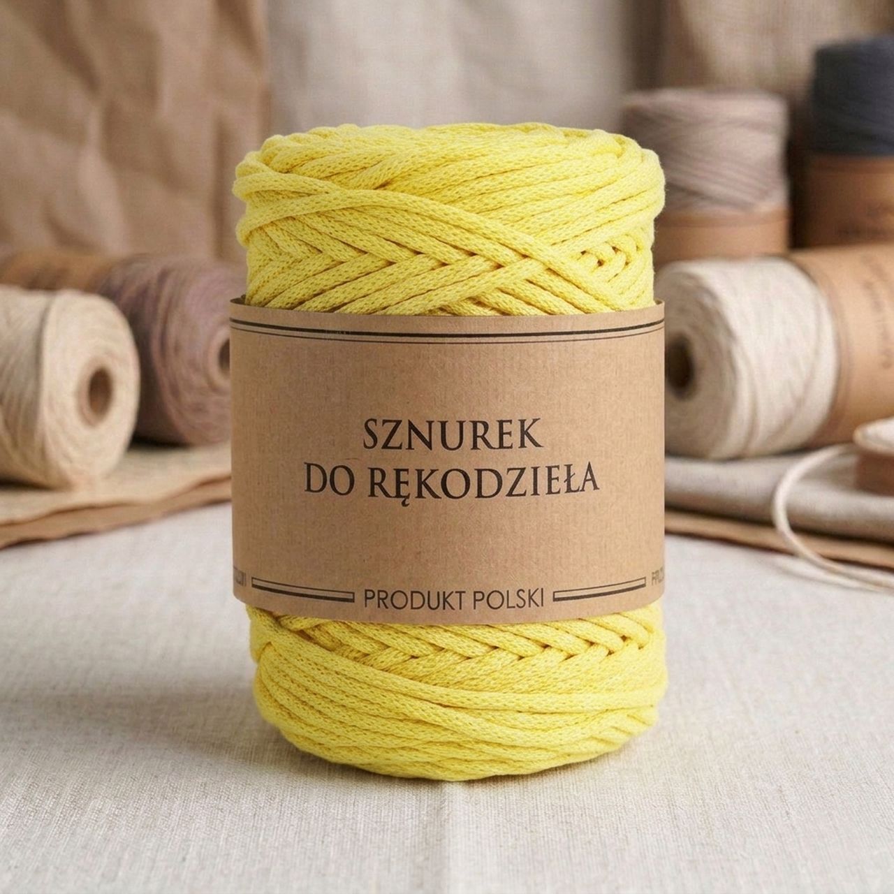 Rope For Macrame Handicraft With A Yellow 3mm 100m Core