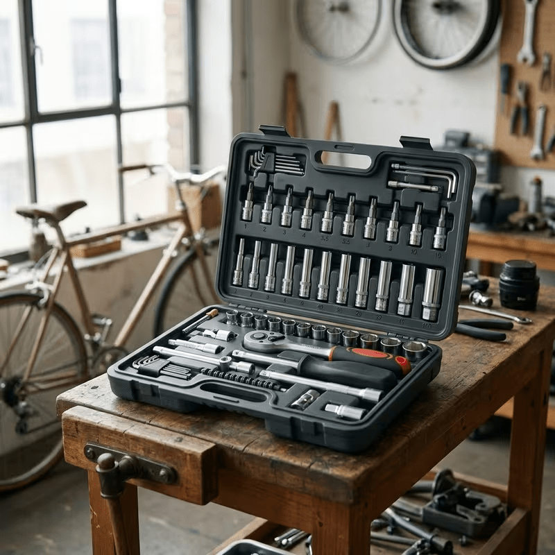 46pcs Rv Trailer Maintenance Tool Kit, Metric Socket Ratchet Wrench Set With Storage Box For Outdoor Repair