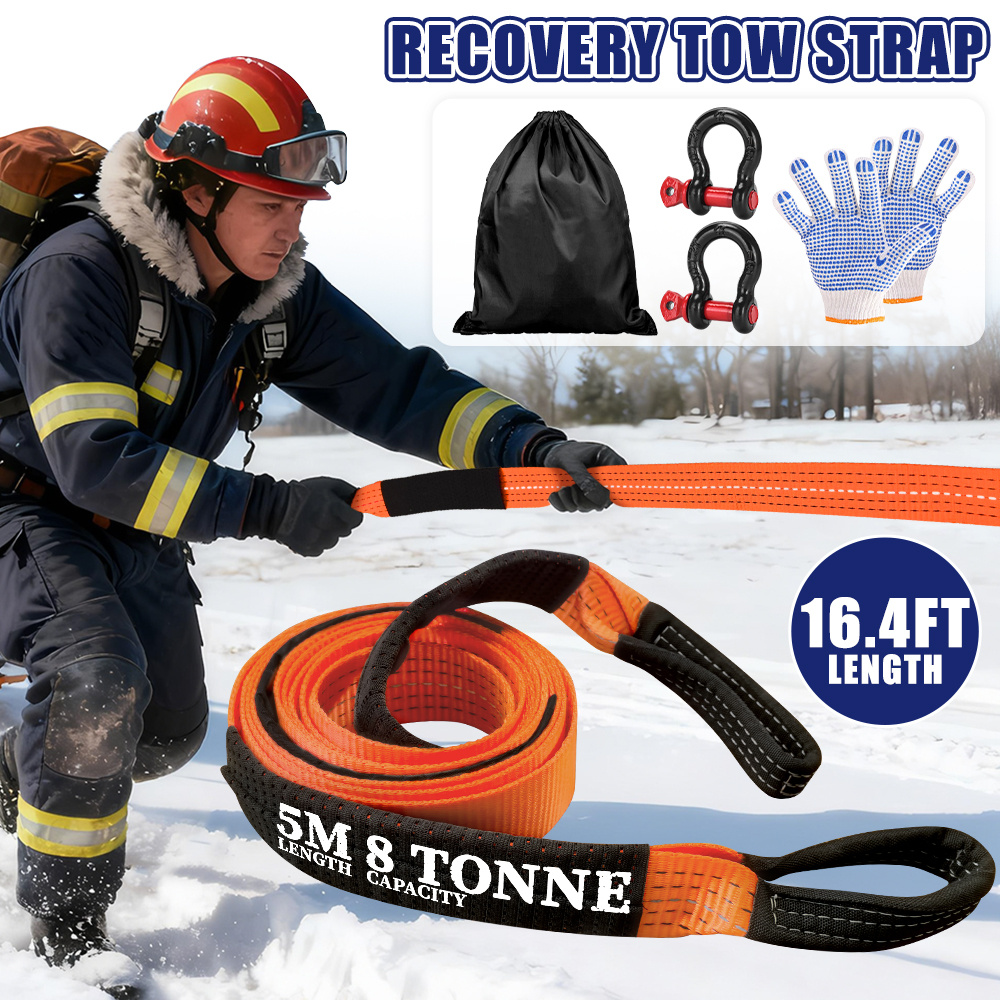 High Strength Car Tow Rope Kit with D-Shackles & Storage Bag
