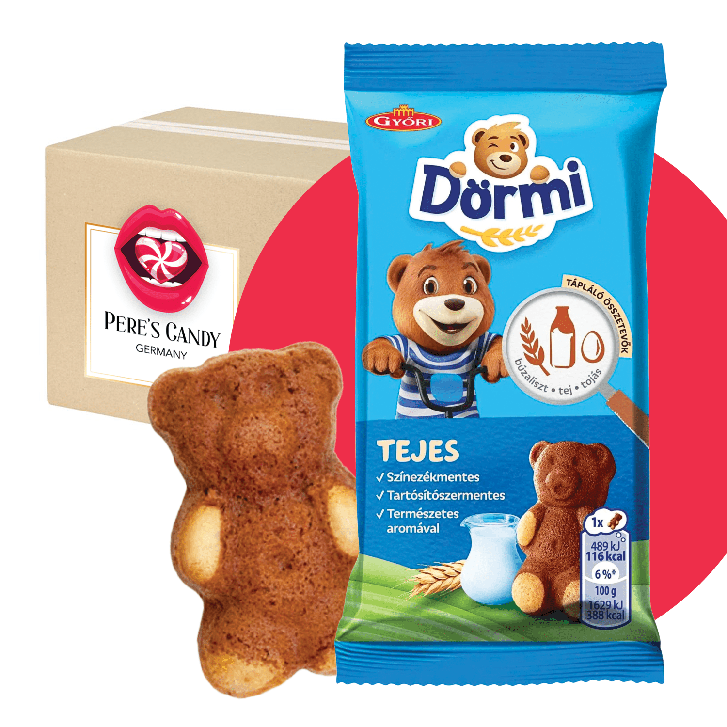 48-pack - Dormi - Milk - Counter Display – Bear-shaped Sponge Cake With Milk Filling 48 X 30g (1440g)