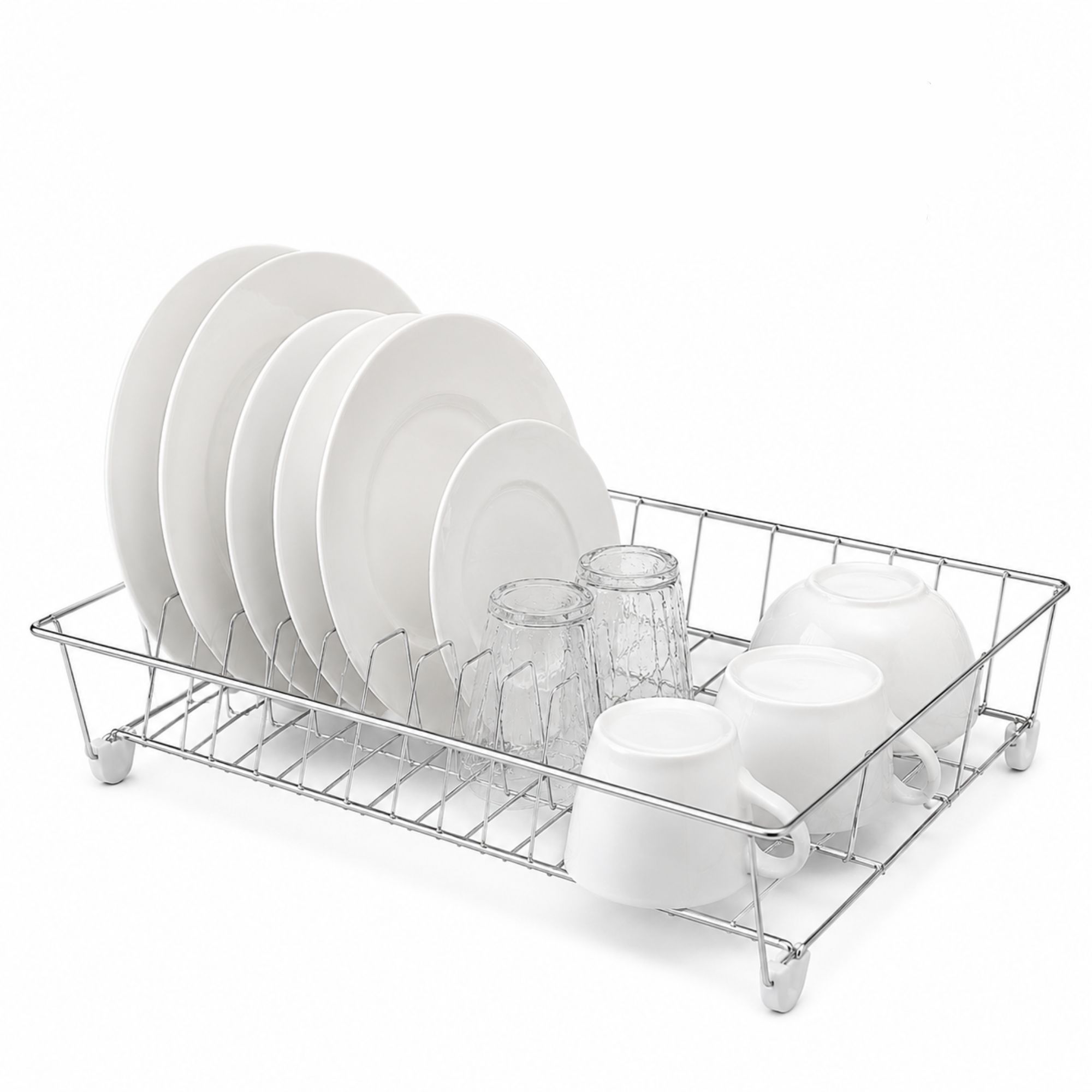 TEMU Dish Rack Chrome Wire Dish Drying Rack For Kitchen Countertop, Stainless Steel Dish Drying Racks For Plates, Bowls And Utensils, Removable