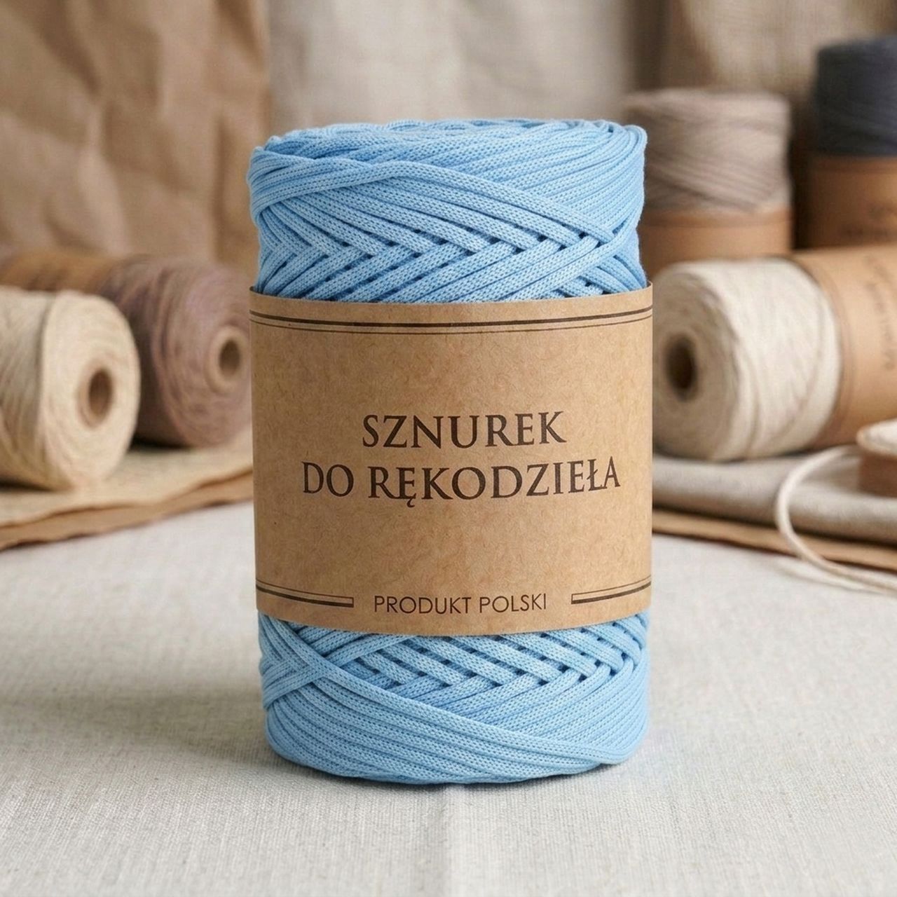 Polyester Flat Cord For Macrame Crafts, Blue, 3mm, 100m