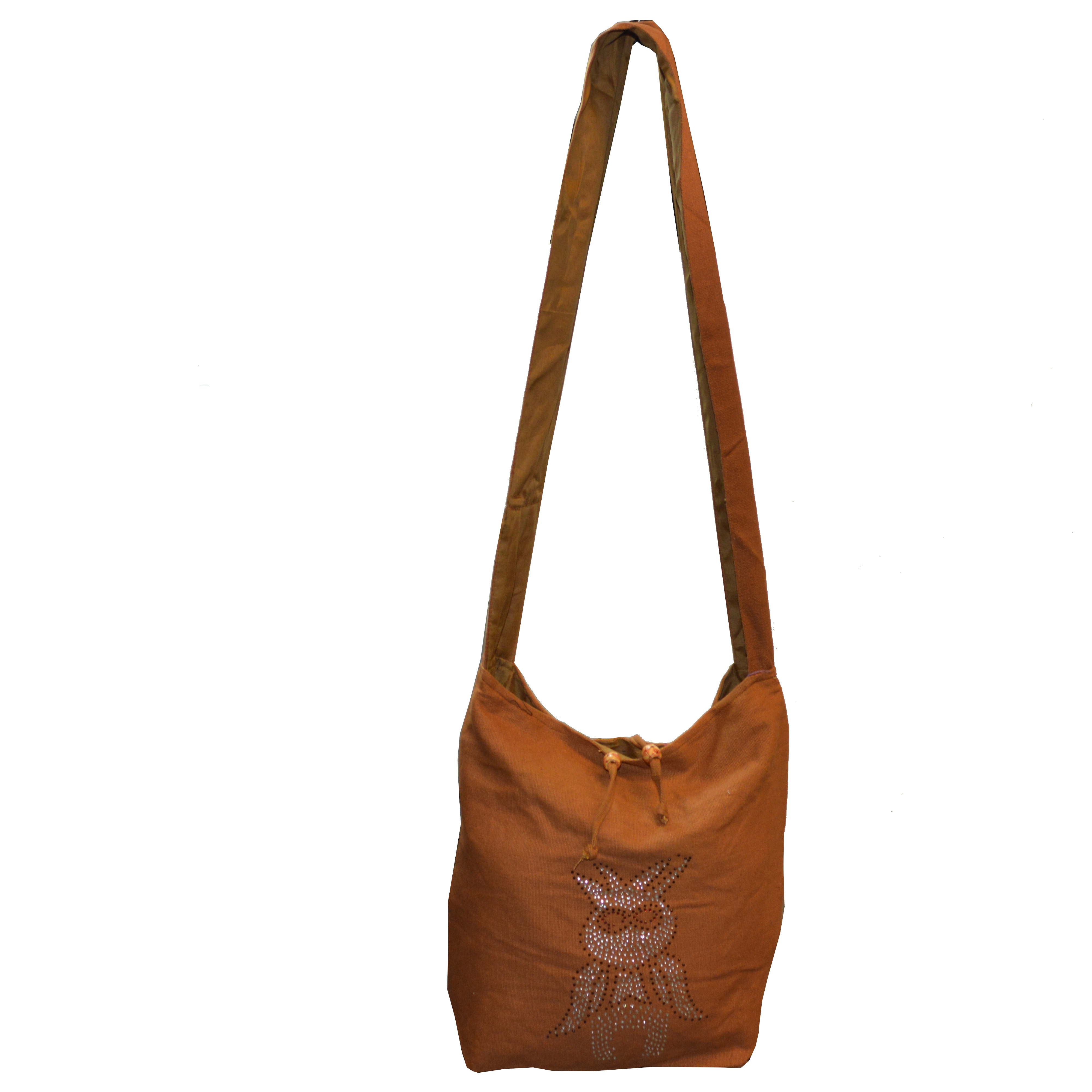Float Yogi Bag Shoulder Bag Long Carrier Strap Motif Rhinestones G-828