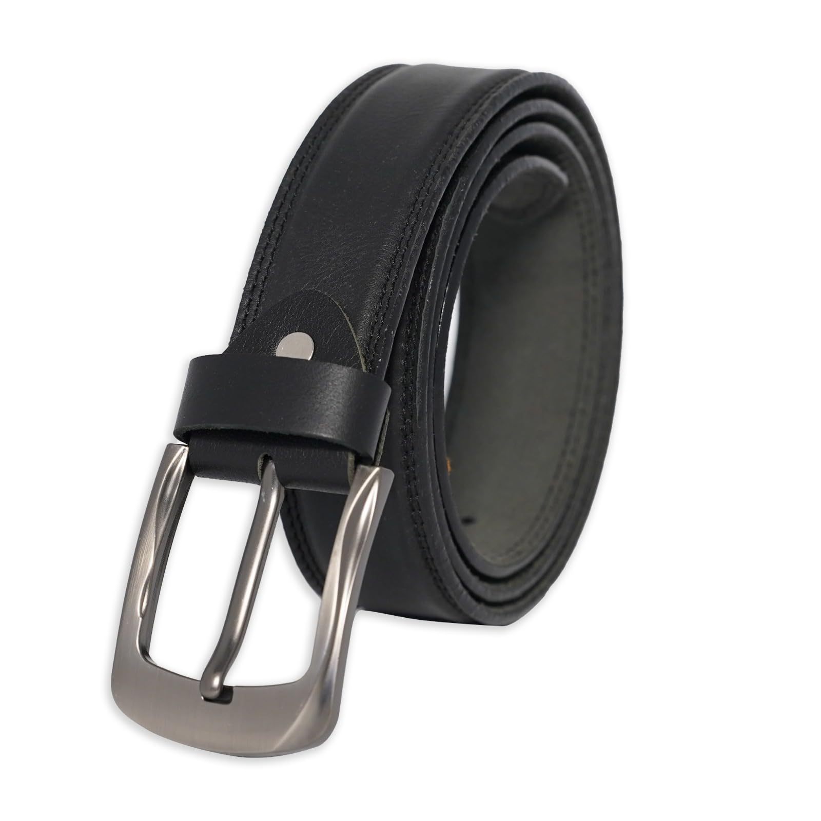 Men's Genuine Leather Trim to Fit Belt with Detachable Buckle