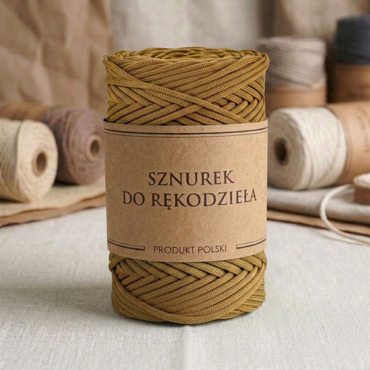 Polyester Flat Cord For Macrame Handicraft Whisky 3mm 100m