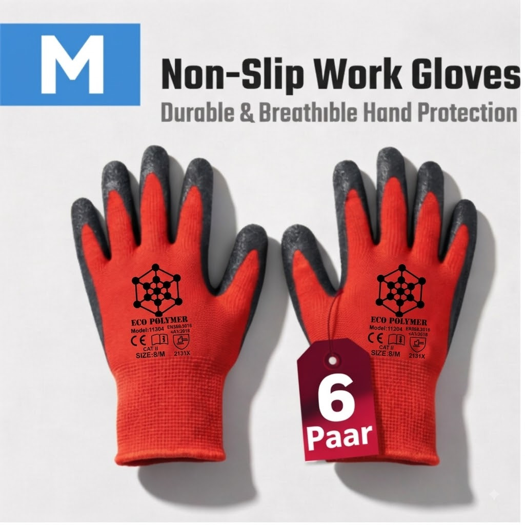 Image of 12pcs, 6 Pairs Of Garden Work Protective Gear, Gardening Gloves And Assembly Gloves With Latex Coating - Protective Gloves Mechanic Gloves, Suitable For Adult Men And Women - -up