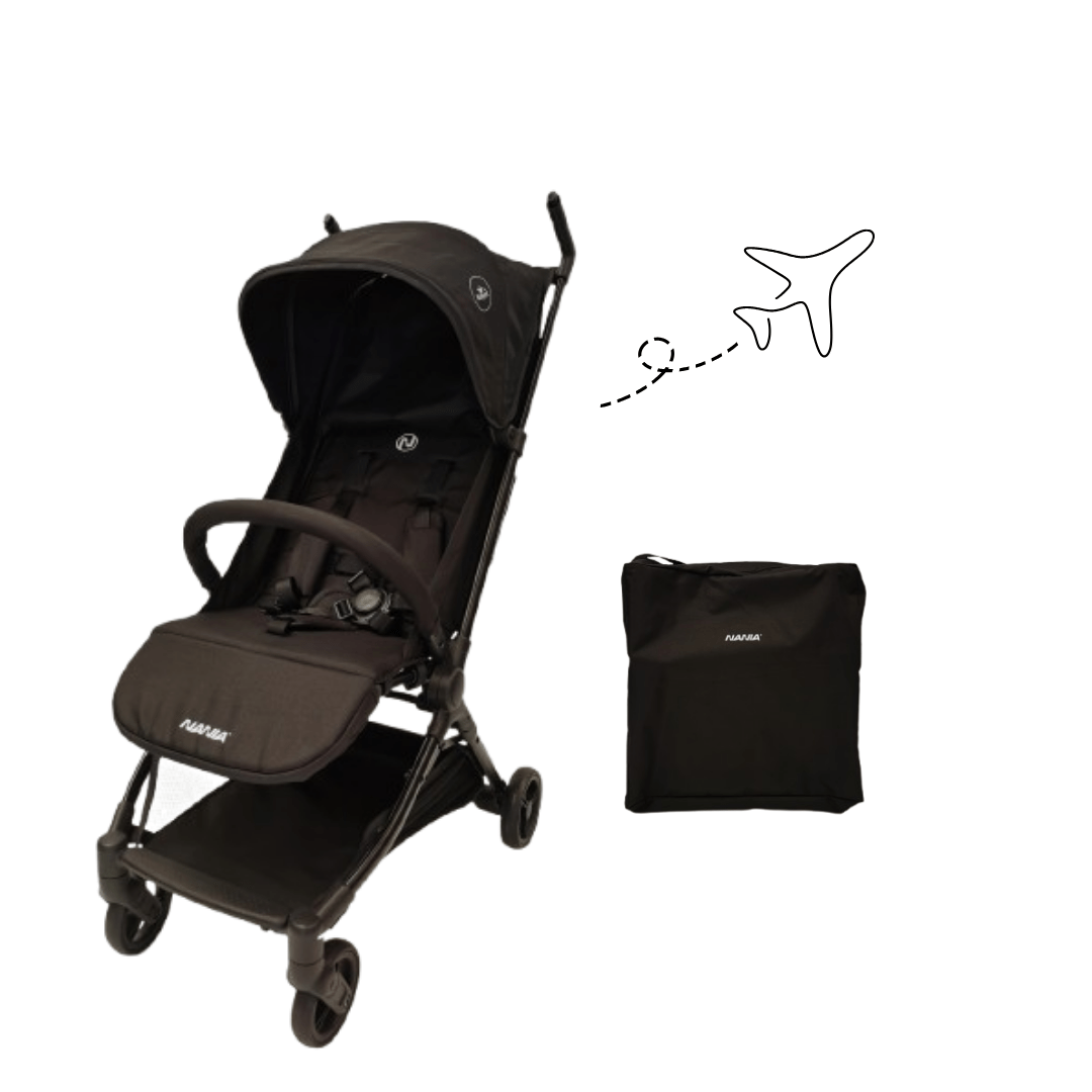 TEMU Poussette Nania Ultra-Compacte (0 à 15 kg) Homologuée Cabine Avion, Légère 4,5 kg, Inclinable, Pare-Soleil Réglable, Sac de Transport