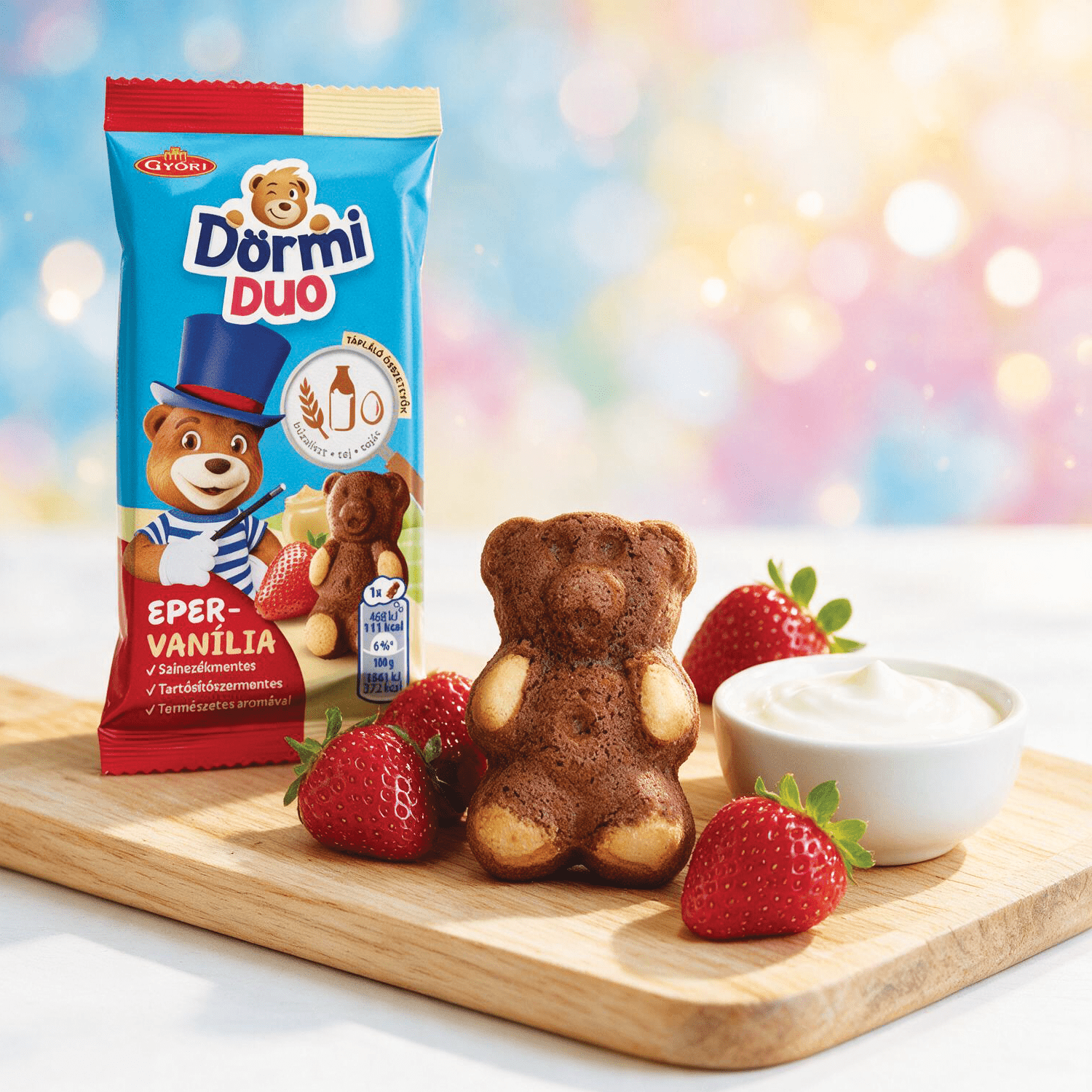 6-pack - Dormi - Strawberry & Vanilla - Bear-shaped Biscuit Cake With Strawberry-vanilla Filling 6 X 30g
