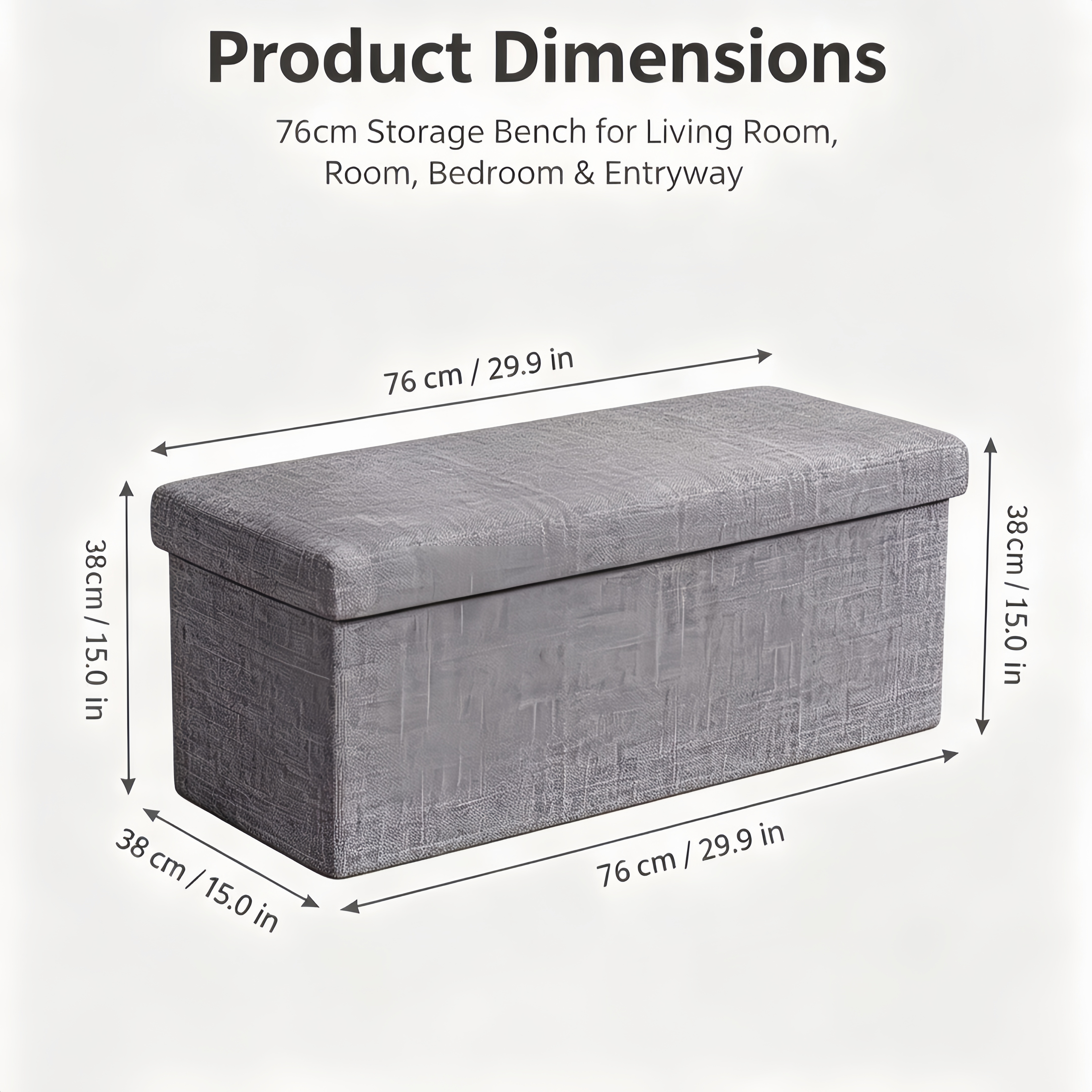 Large Capacity Folding Storage Stool for Living Rooms