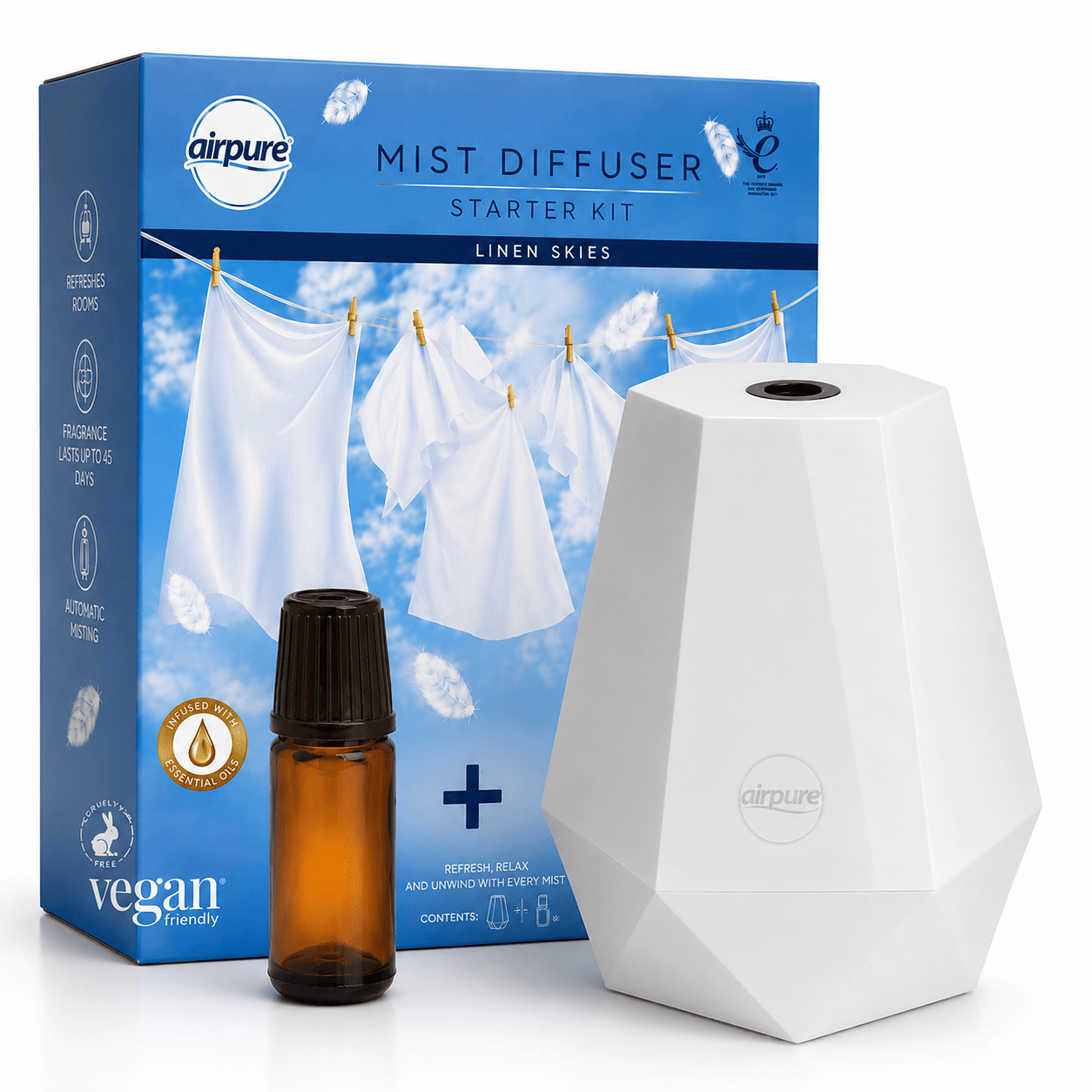 TEMU Mist Diffuser Unit With Fragrance Refill, Electric Diffuser For Home, Essential Room Fragrance Diffuser With Refill, Air Freshener, Pack Of 1