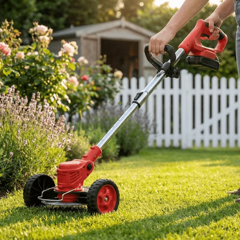 Push-type Hand Edger With Auxiliary Wheels, Effortless Lawn Trimming Tool, Ergonomic Non-slip Handle, Perfect For Garden Grass Cutting & Edge Shaping