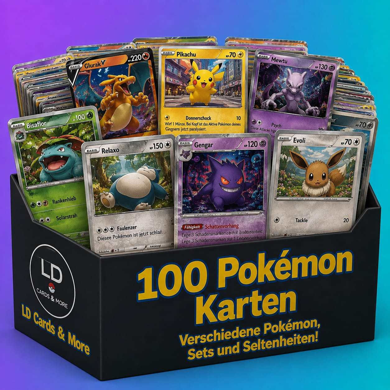 Image of 100 Cards Including 20 / Reverse Cards In German And Original