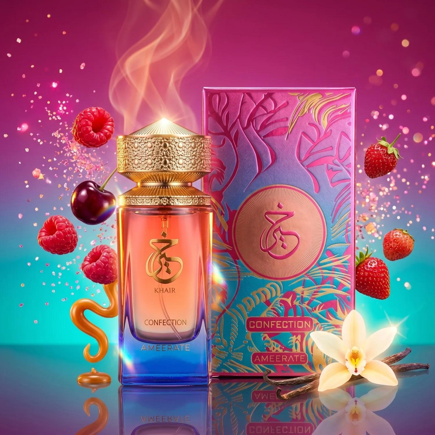 TEMU Parfum Khair Ameerat - Fragrance fruitée, florale et - Notes de , vanille et caramel - Flacon avec étui