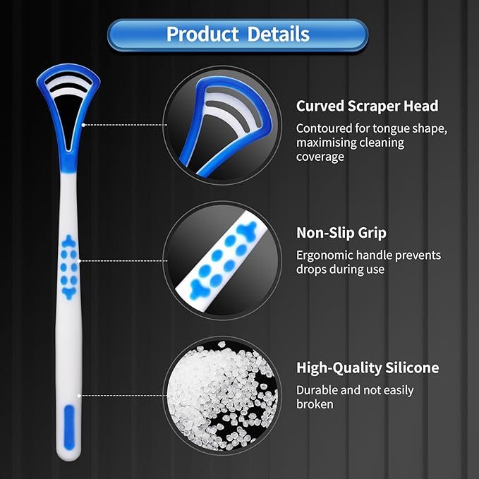 4pcs Multicolour Durable Tongue Scraper Set