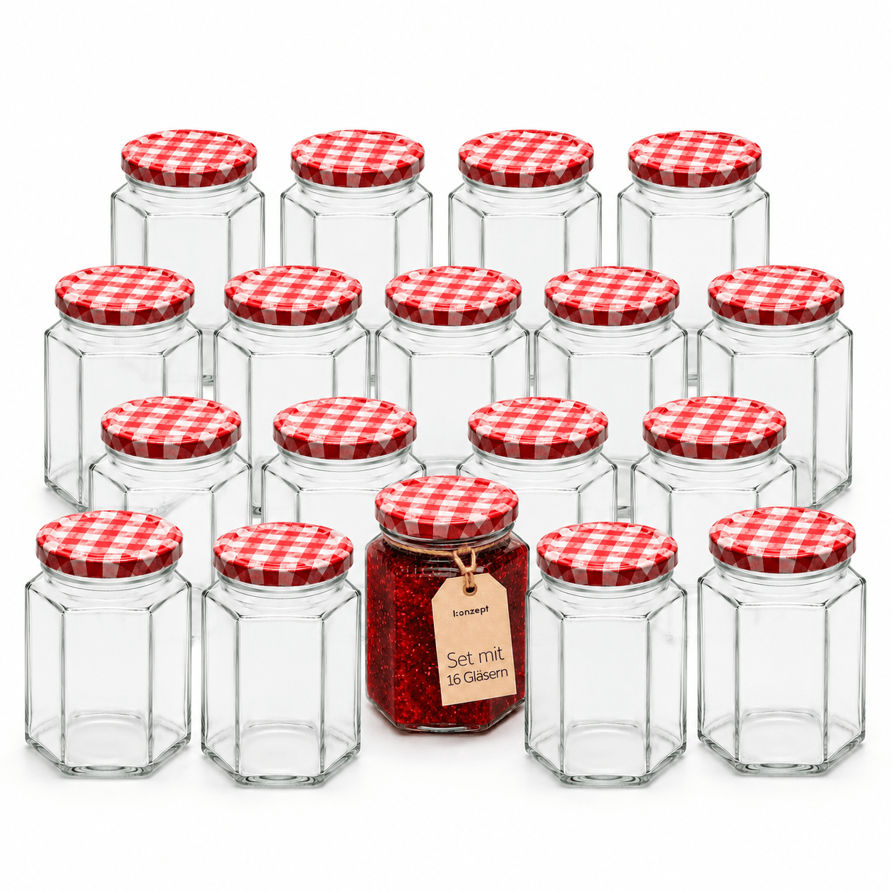 Image of Set Of 200ml Jars With Screw Lids – Small Jam Jars, Ø 58mm, Airtight & Dishwasher Safe – For Canning, Jam, Honey & Desserts