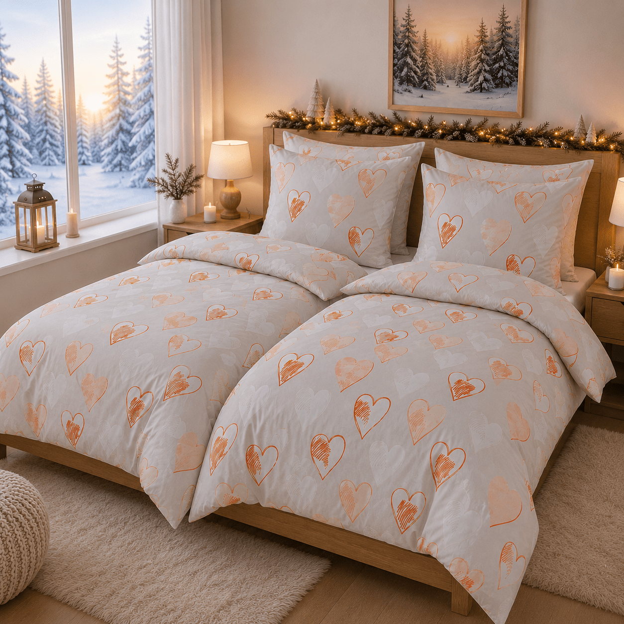TEMU Fleece Winterbettwäsche 135x200 cm 4-tlg. – Kuschelige Flauschbettwäsche aus Mikrofaser, Extra Weich & Warm, Moderne Muster, Bügelfrei, mit