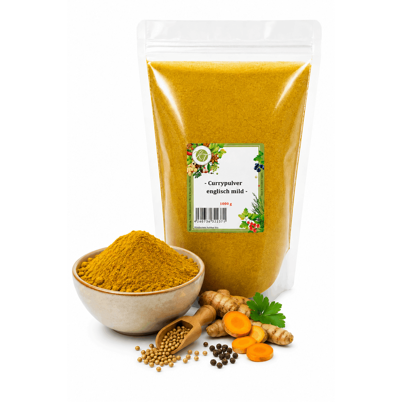 Image of Kt 1000 G / 1 Kg English Curry Powder - Mild Spice Blend - 1a Quality