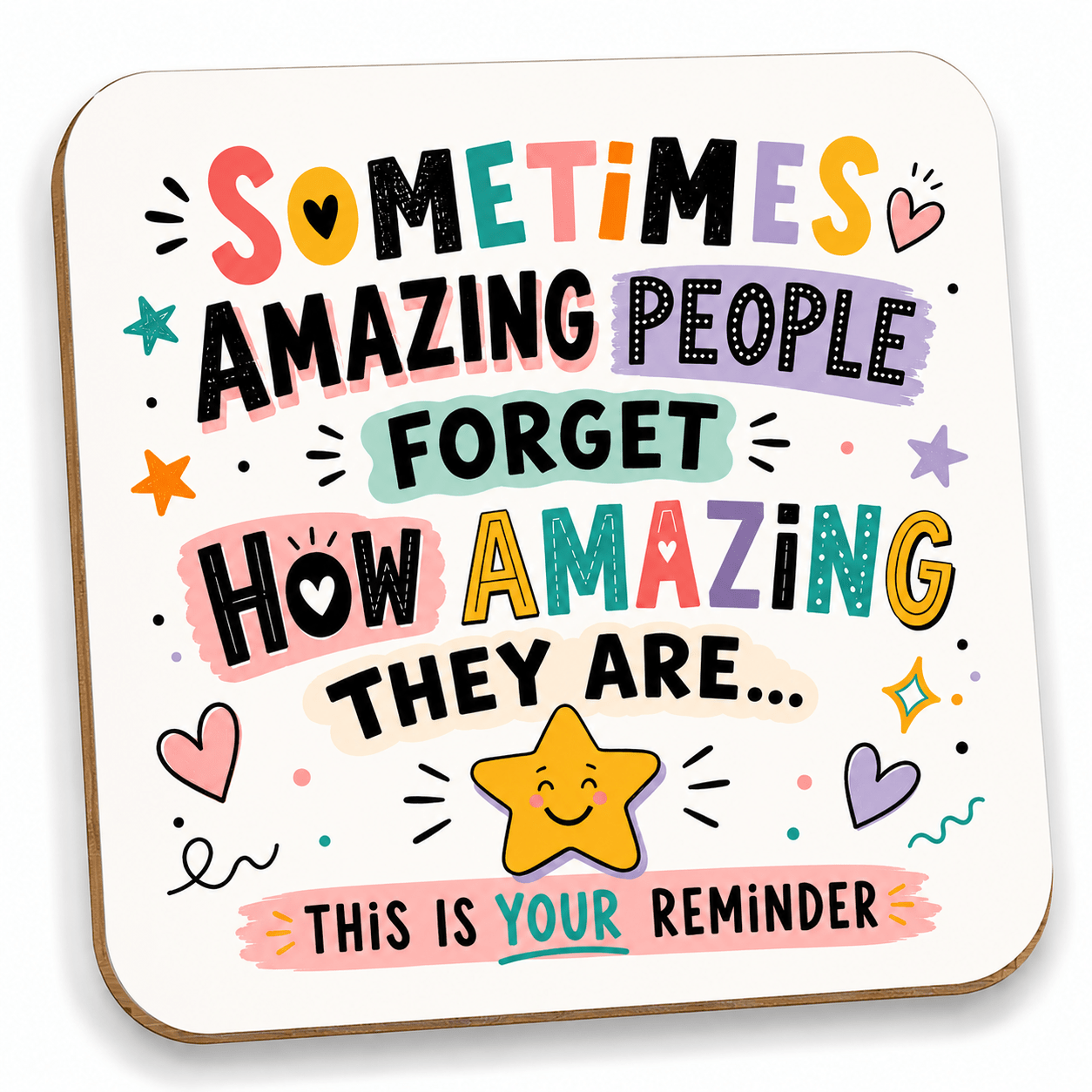 TEMU Thank You Gift Coaster For Women Men, Quote, Mentor Teacher Colleague Friend Gift, Glossy Mdf Drink Coaster, 9cm, Appreciation Gift, 1pc