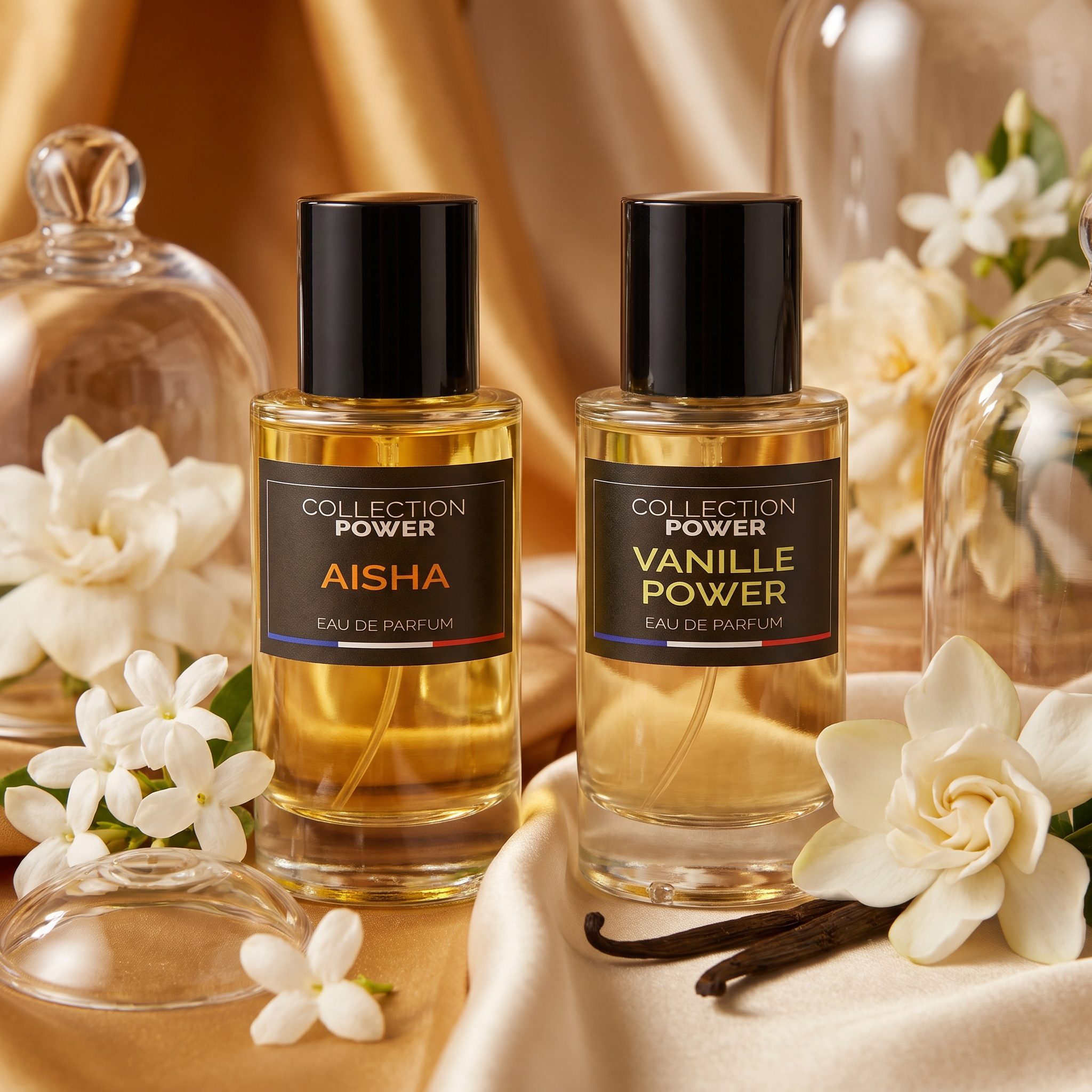 Image of Golden Sparkle & Power - 50ml And Vanilla Power 50ml - Duo Of Warm And Vanilla Perfume Oils