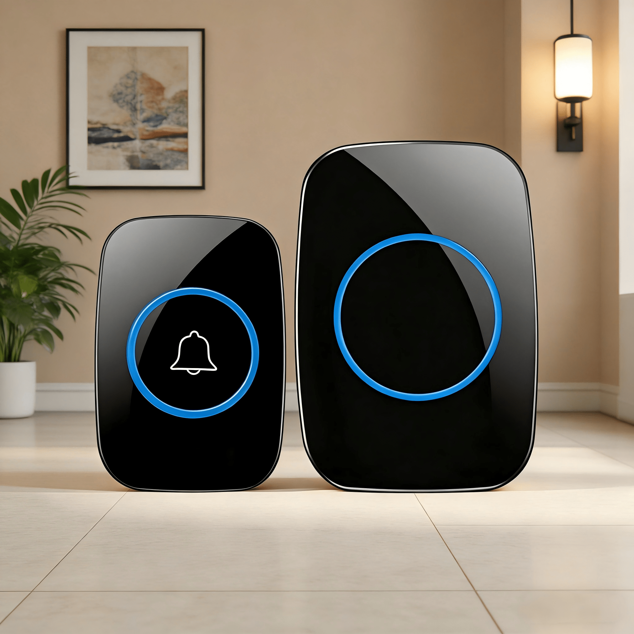 Wireless Doorbell For Home Use: 60 Selectable (0–115 Db Adjustable Volume), 5-level Led Indicator Brightness—suitable For Office And Outdoor Environments