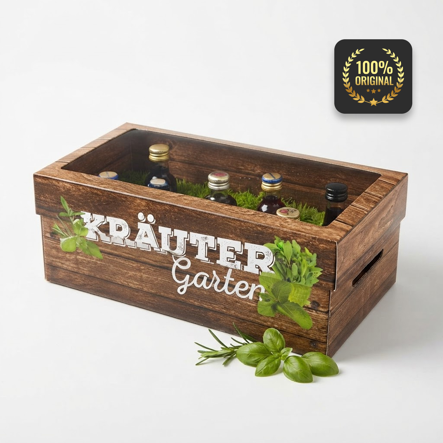 Image of Funny Herb Garden Gift Basket - Herb Specialty Set | Gift For Men & Women (vegan) 8x20ml