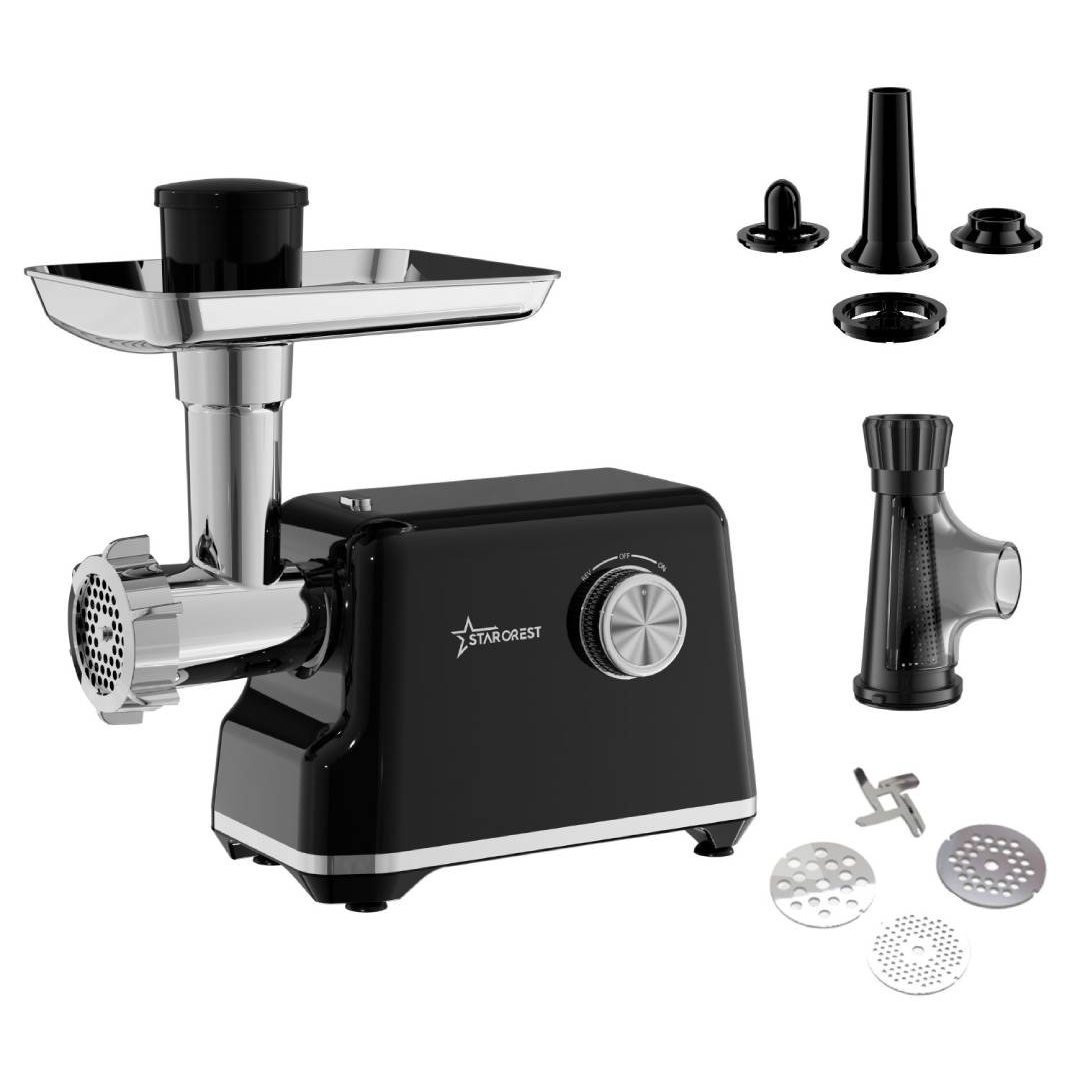 Image of Smg-2025bk Meat Grinder, 2000 W, Red And Sausage Accessories, 3 Cutting Discs, Stainless Steel Blade, Black