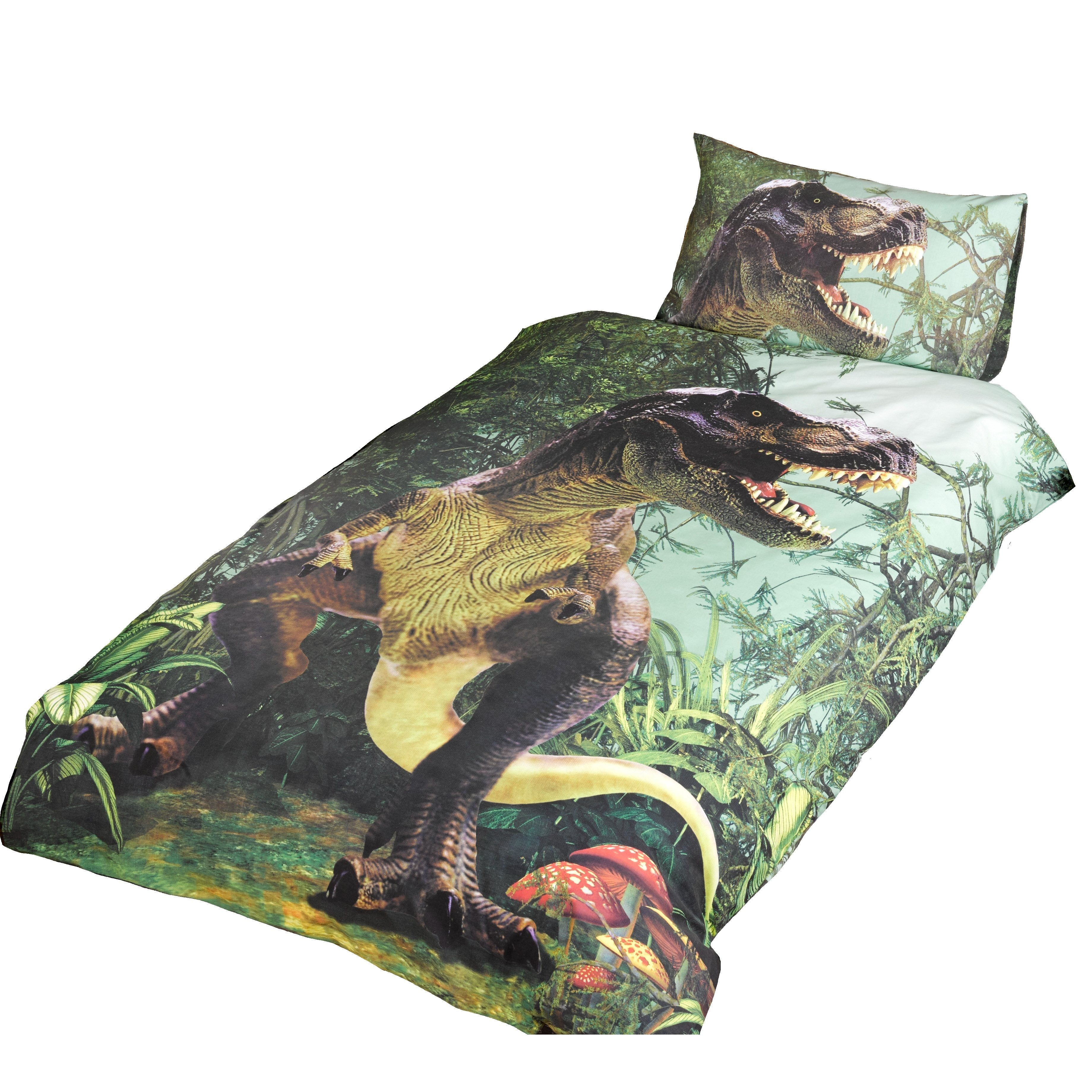 T-Rex Dinosaur Polycotton Duvet Cover Set for Kids