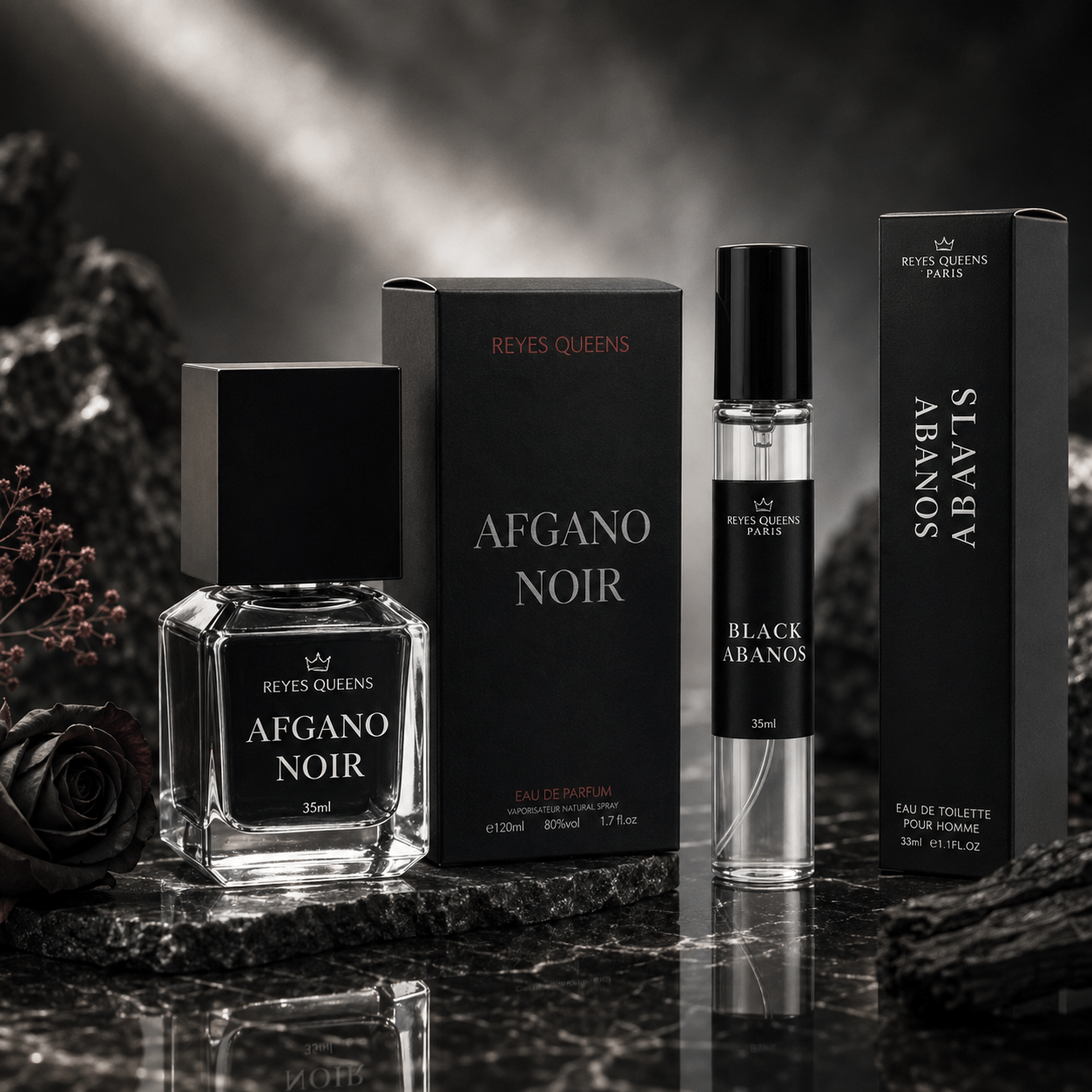 Image of Black Eau De Parfum For Men 2-piece Set – 50ml Full Size + Travel Size | Smoky , Green Notes & Incense Scent | Ideal For Daily Wear, Office, Fall & Winter, Travel & Gifting