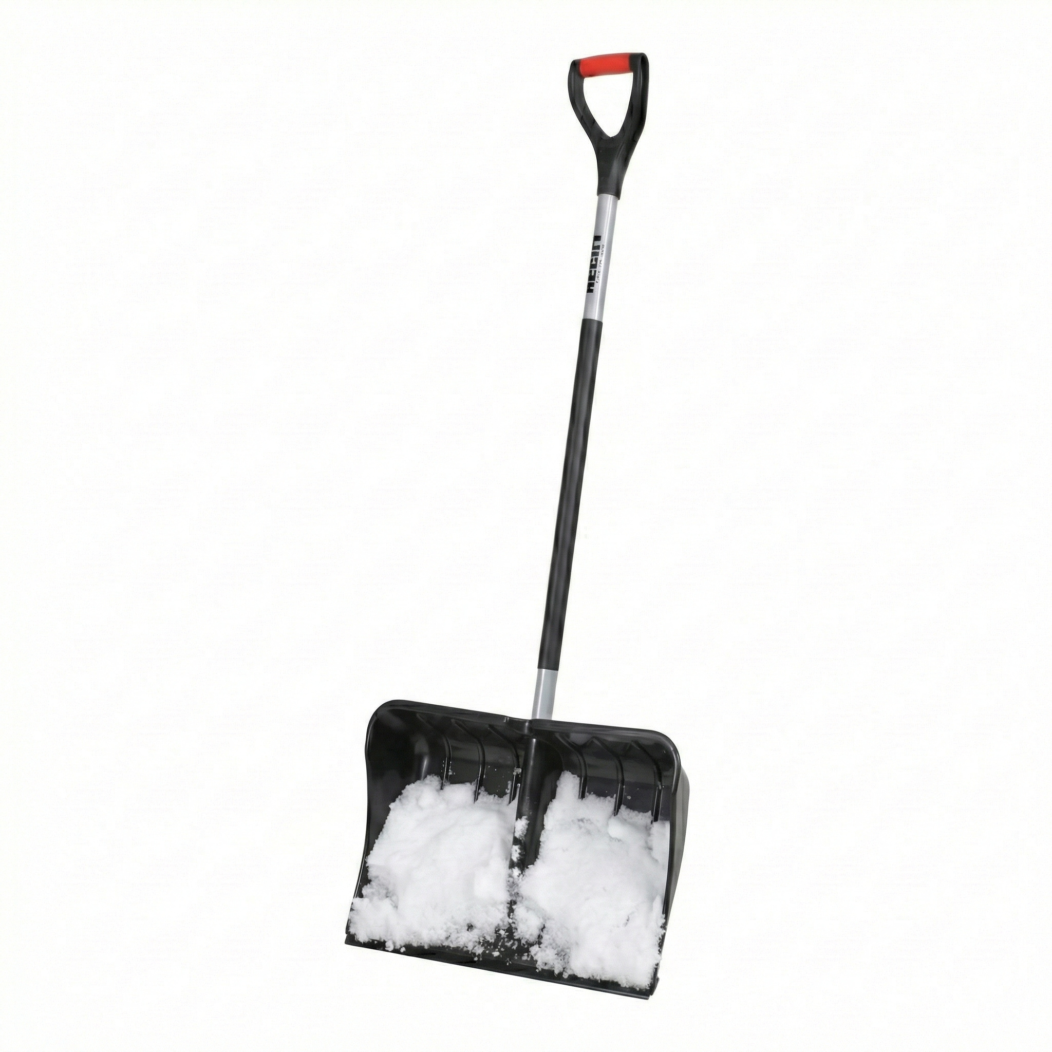 Image of Snow Shovel 54 Cm Working Width With Edge And High Rims – Snow Pusher With Plastic Shield And 106 Cm Handle For Sidewalk, Driveway, And Yard