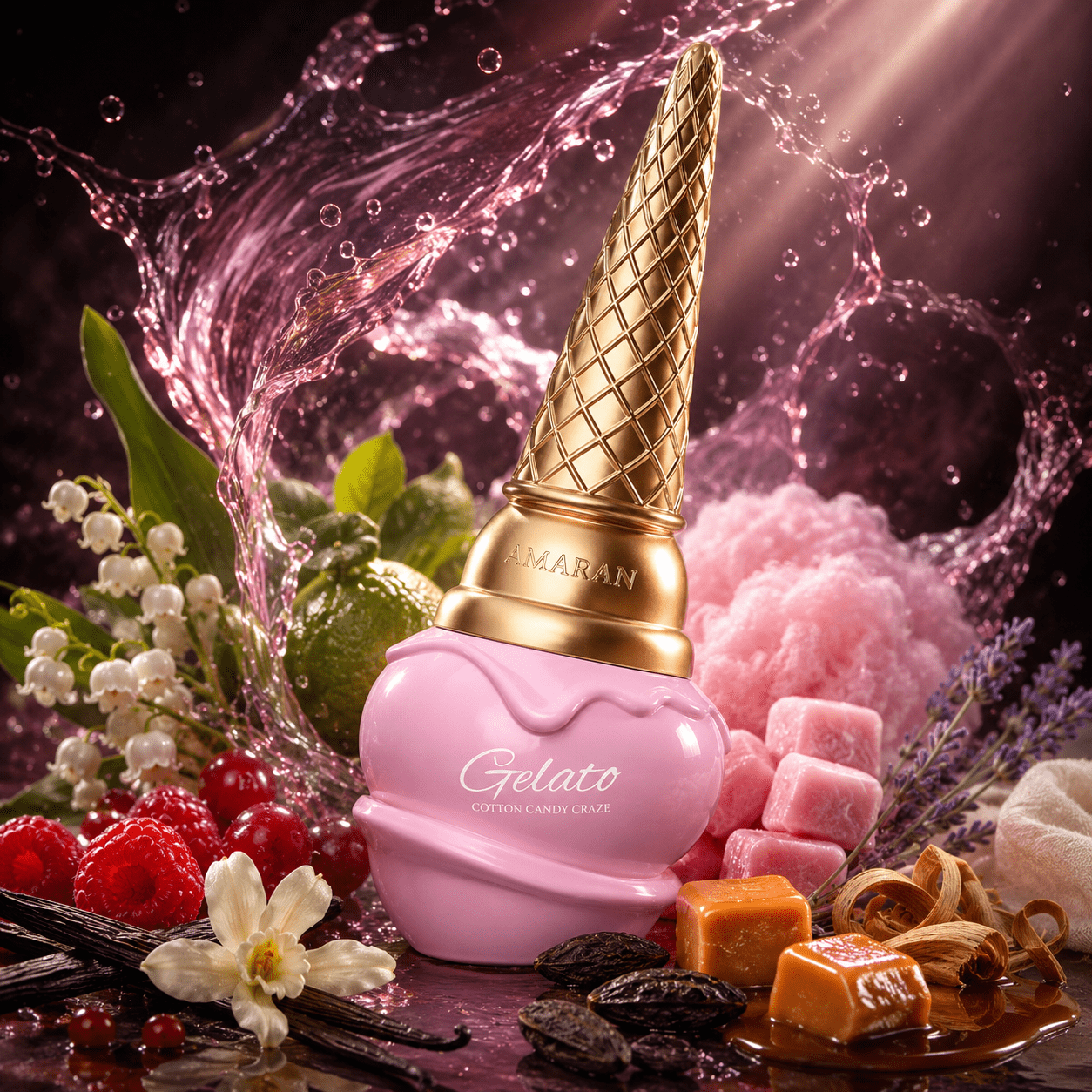 Image of La – Women's Eau De Parfum 100 Ml, Gourmand Fragrance With , Cotton Candy, Caramel, And Vanilla