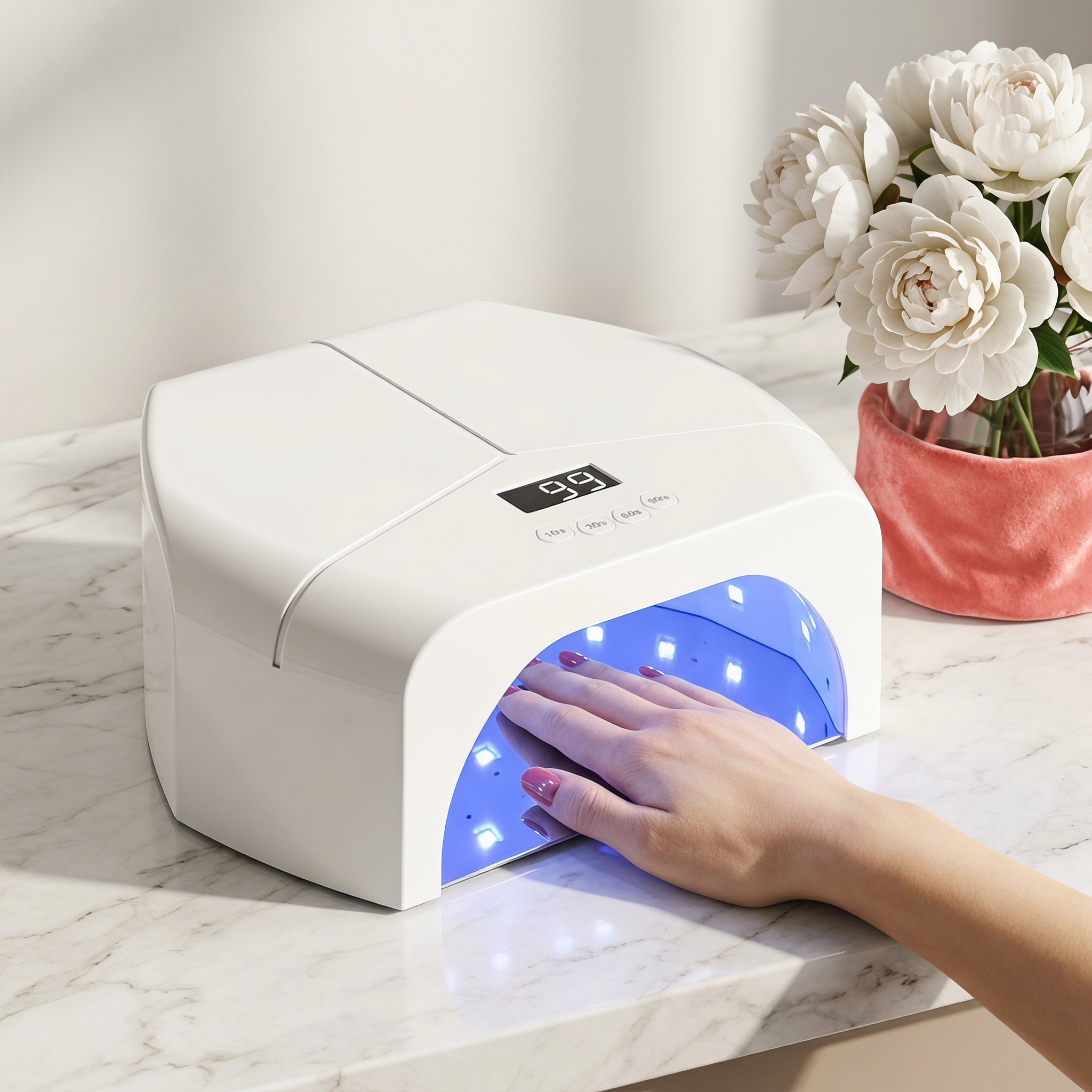 Image of 72 Beads Uv Nail Dryer Lamp, Fast Curing Gel Nail Light With Smart Sensor, 4 Timers & Removable Magnetic Base, Salon Home Manicure Tool